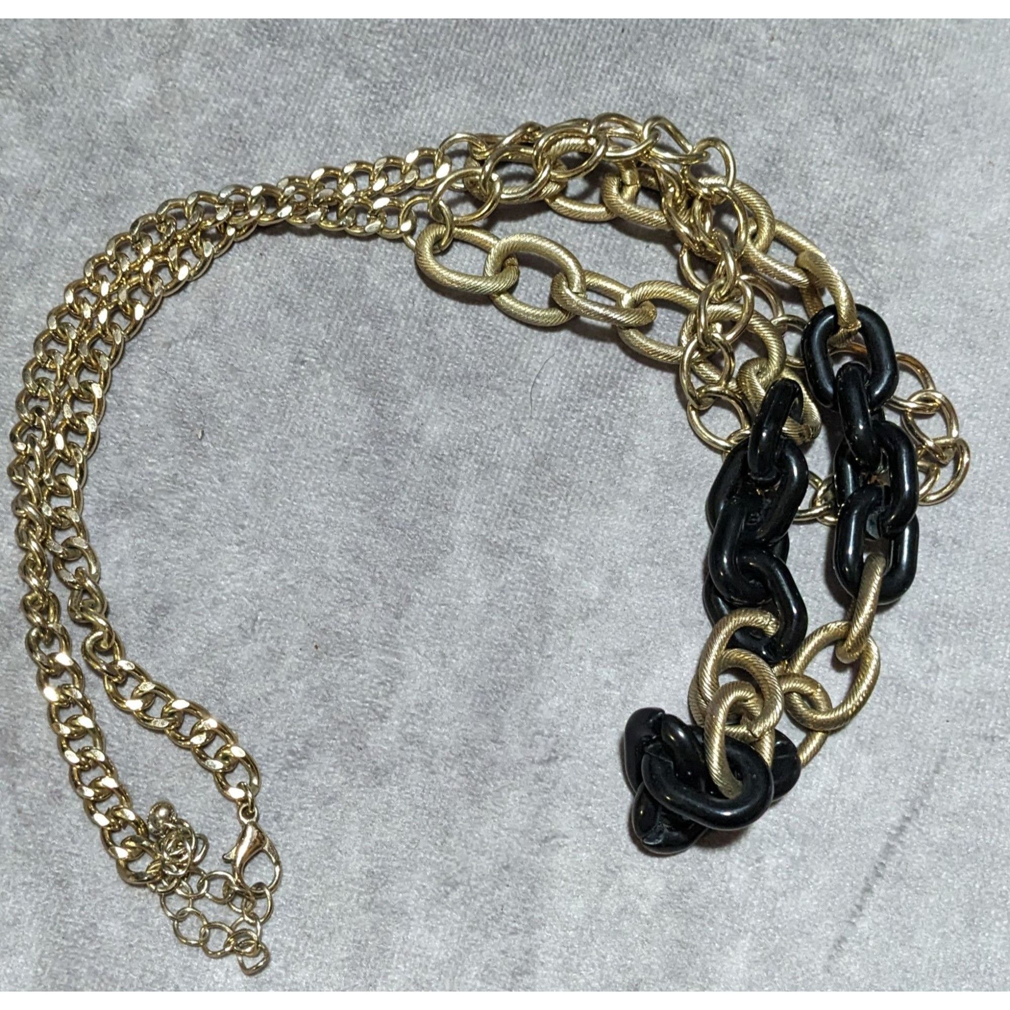 Other 80s Glam Black and Gold Chunky Multilayer Chain Necklace Size ONE SIZE - 10 Thumbnail