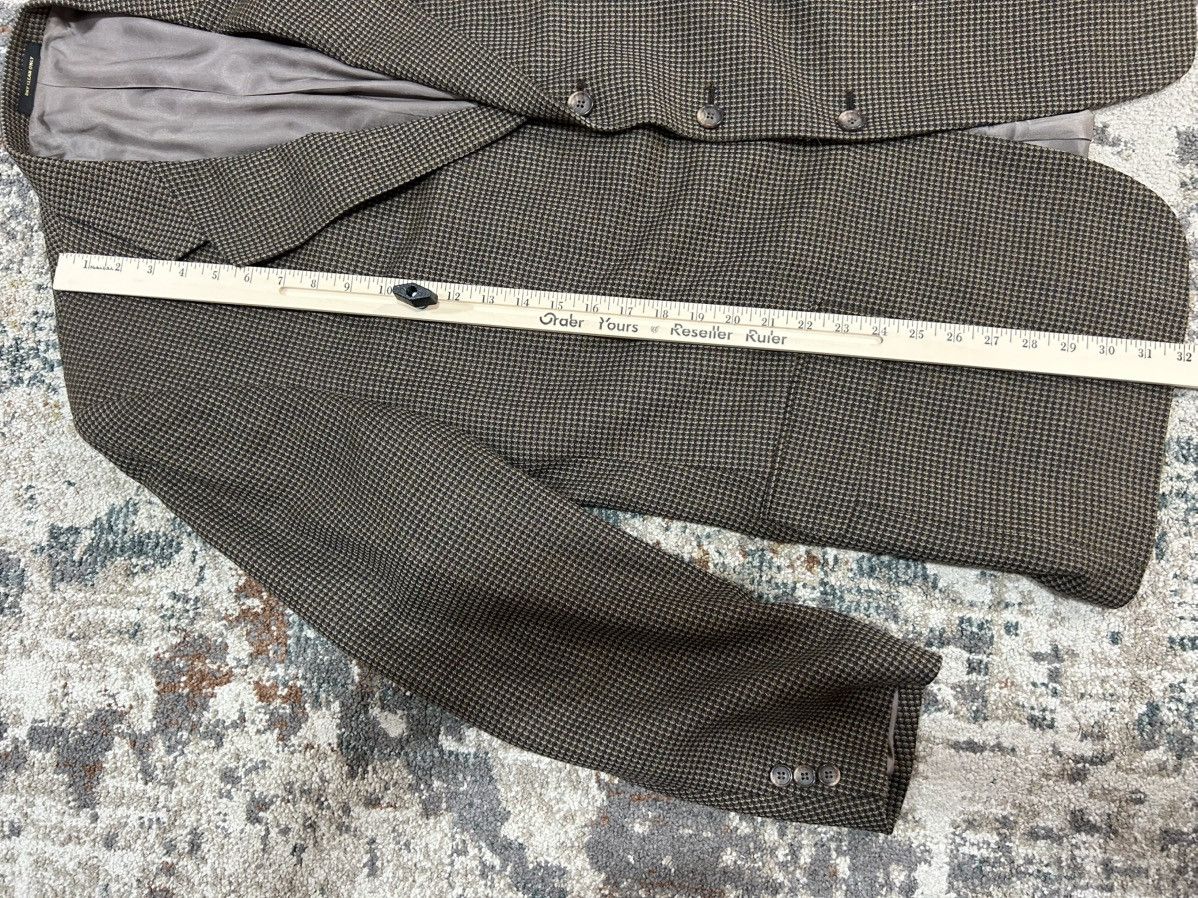 Givenchy Vintage Monsieur Givenchy Wool Sport Coat Brown Navy Houndstooth Size 42R - 7 Thumbnail