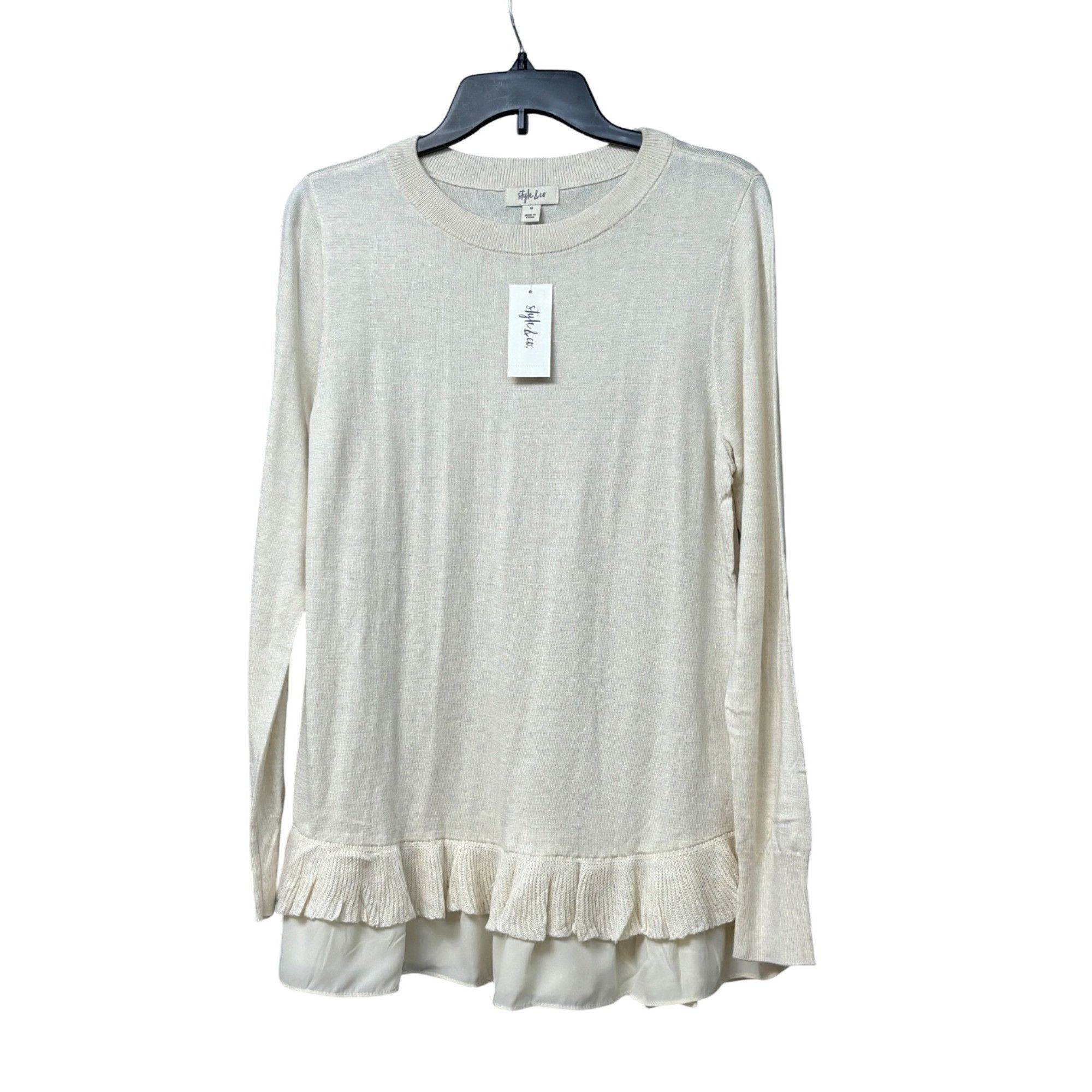 Style & Co Style & Co Chiffon-Hem Tunic Sweater, Antique Cream, M Size M / US 6-8 / IT 42-44 - 11 Thumbnail