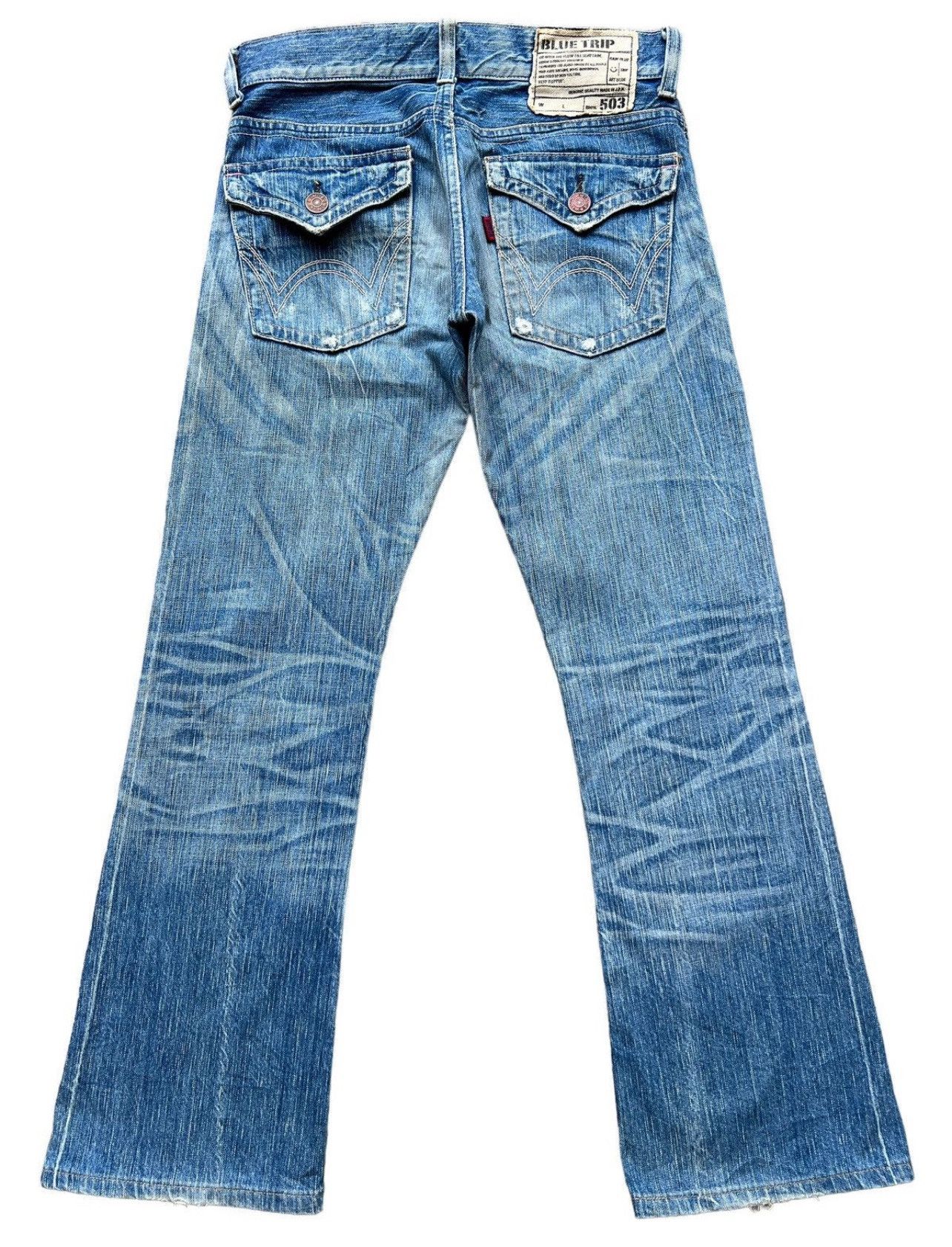 Edwin Edwin 503 Distressed Flare Bootcut Denim Jeans 32x30.5 Size US 32 / EU 48 - 2 Thumbnail