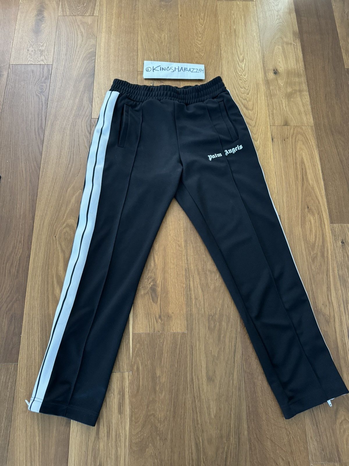 Palm Angels Track Pants with Contrasting side Bands and Ankle Zip