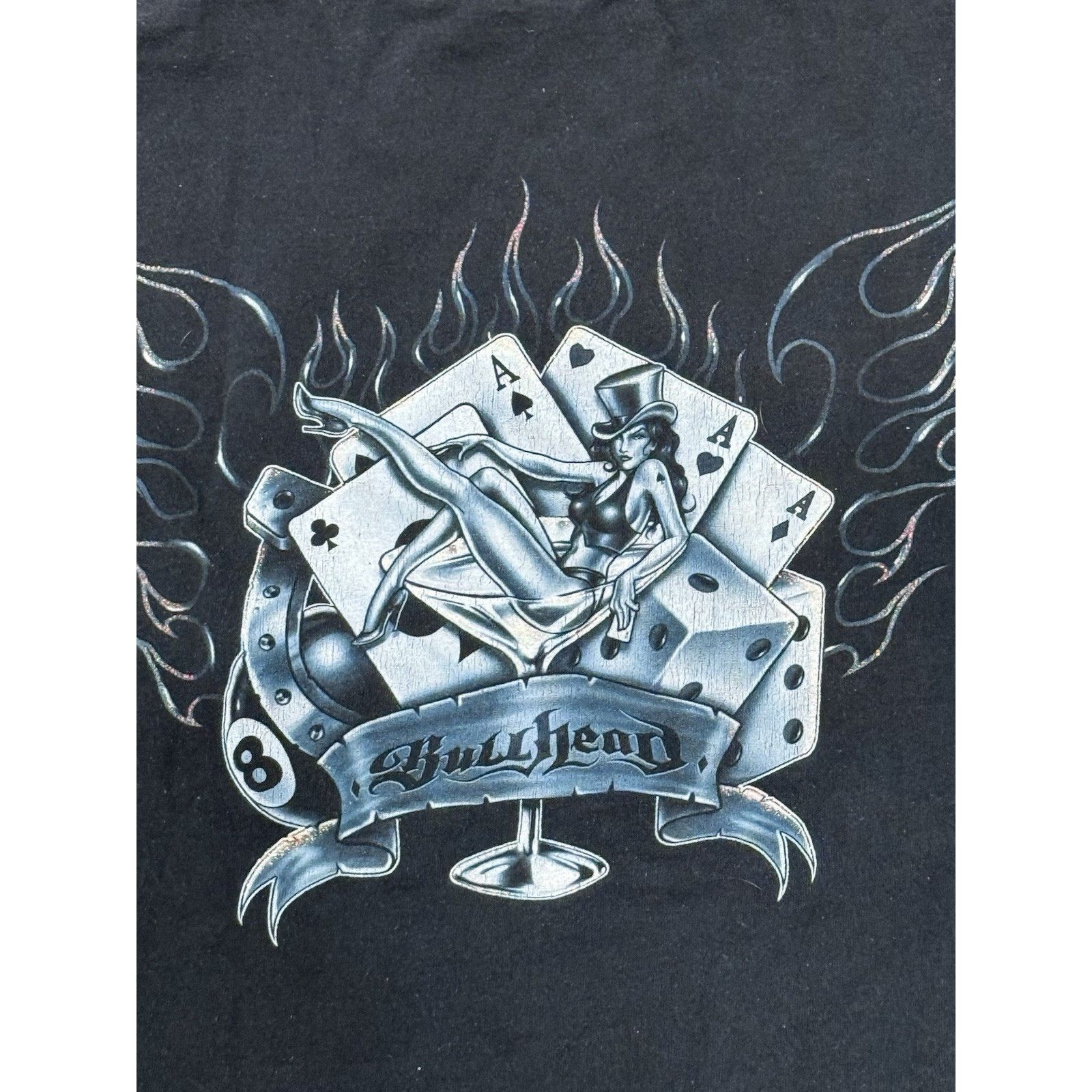 Vintage Vintage Bullhead Cards Sick Graphic Y2K Dice Flames Tee Size US S / EU 44-46 / 1 - 4 Thumbnail