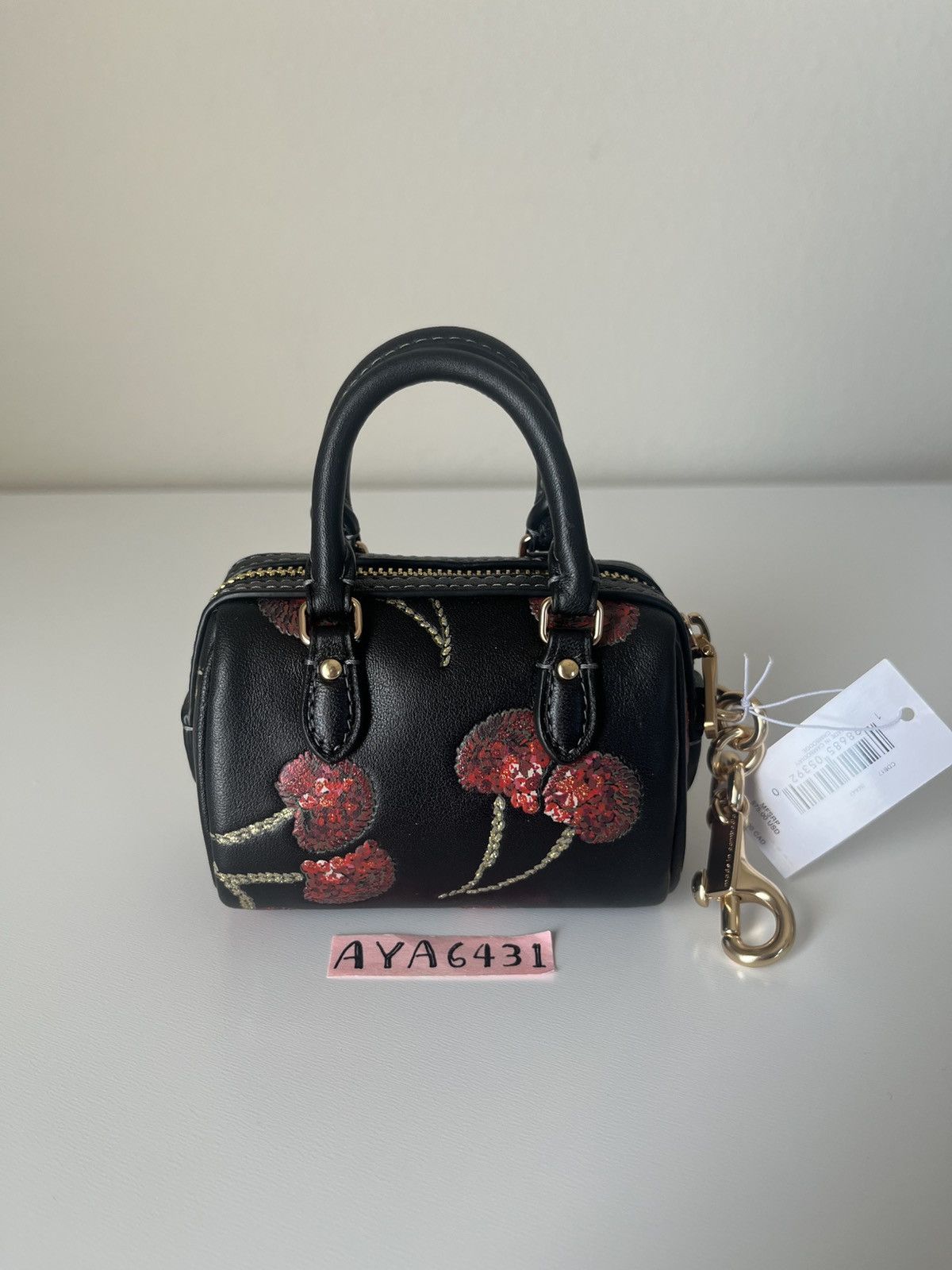 Coach Coach Mini Rowan Bag Charm With Cherry Print Size ONE SIZE - 2 Thumbnail