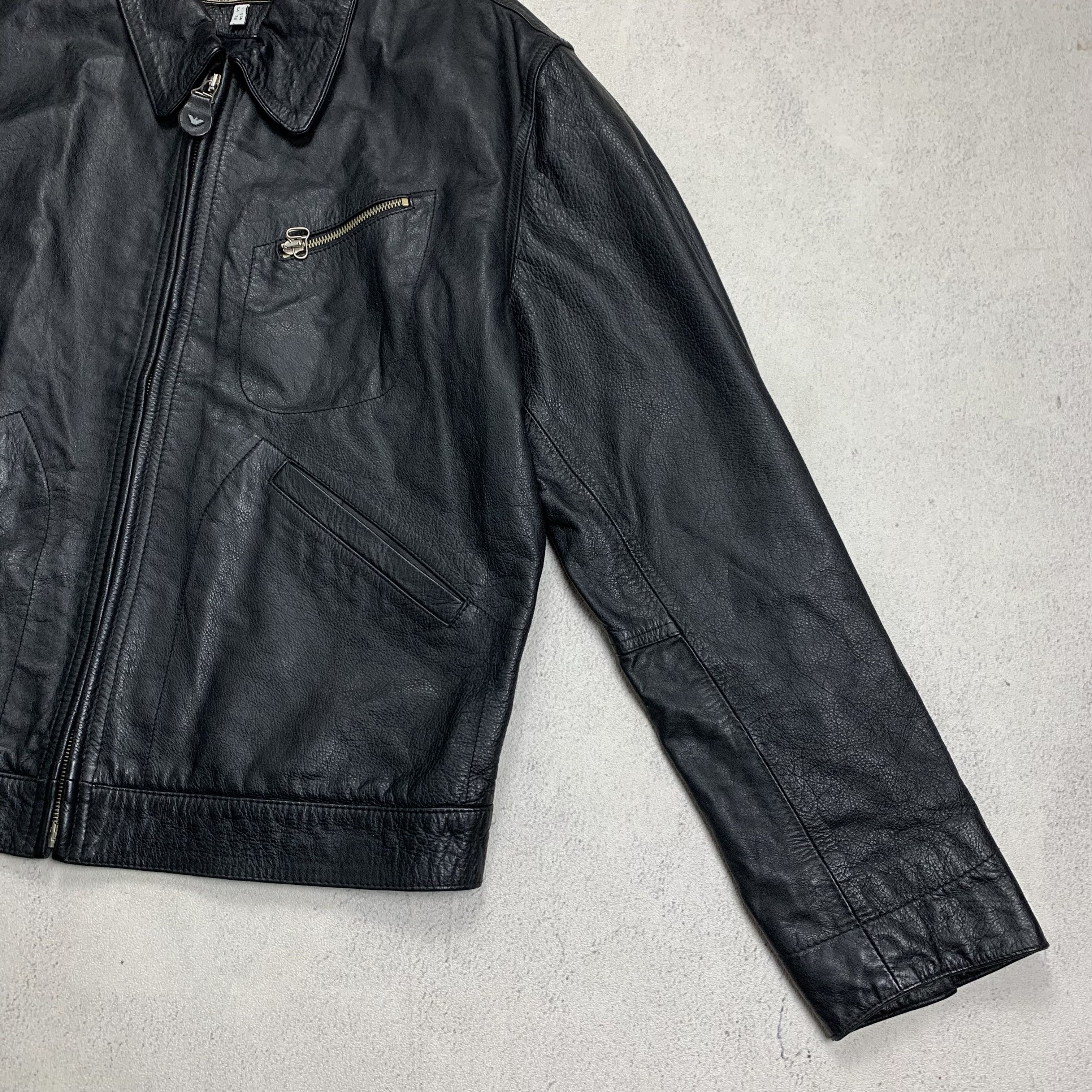 Armani Vintage Armani Jeans Leather Jacket Size US L / EU 52-54 / 3 - 6 Thumbnail