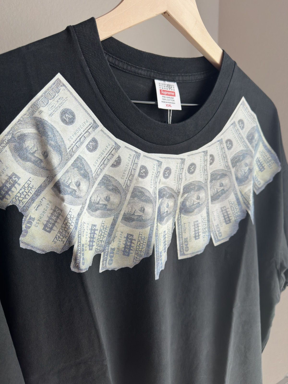 Supreme x MM6 Maison Margiela Money Short Sleeve Top Black