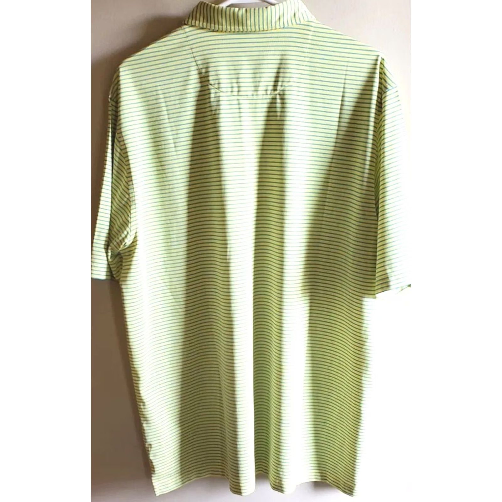 Vintage Donald Ross Mens L Polo Golf Short Sleeve Shirt Neon Yellow with Blue Stripes Size US L / EU 52-54 / 3 - 6 Thumbnail