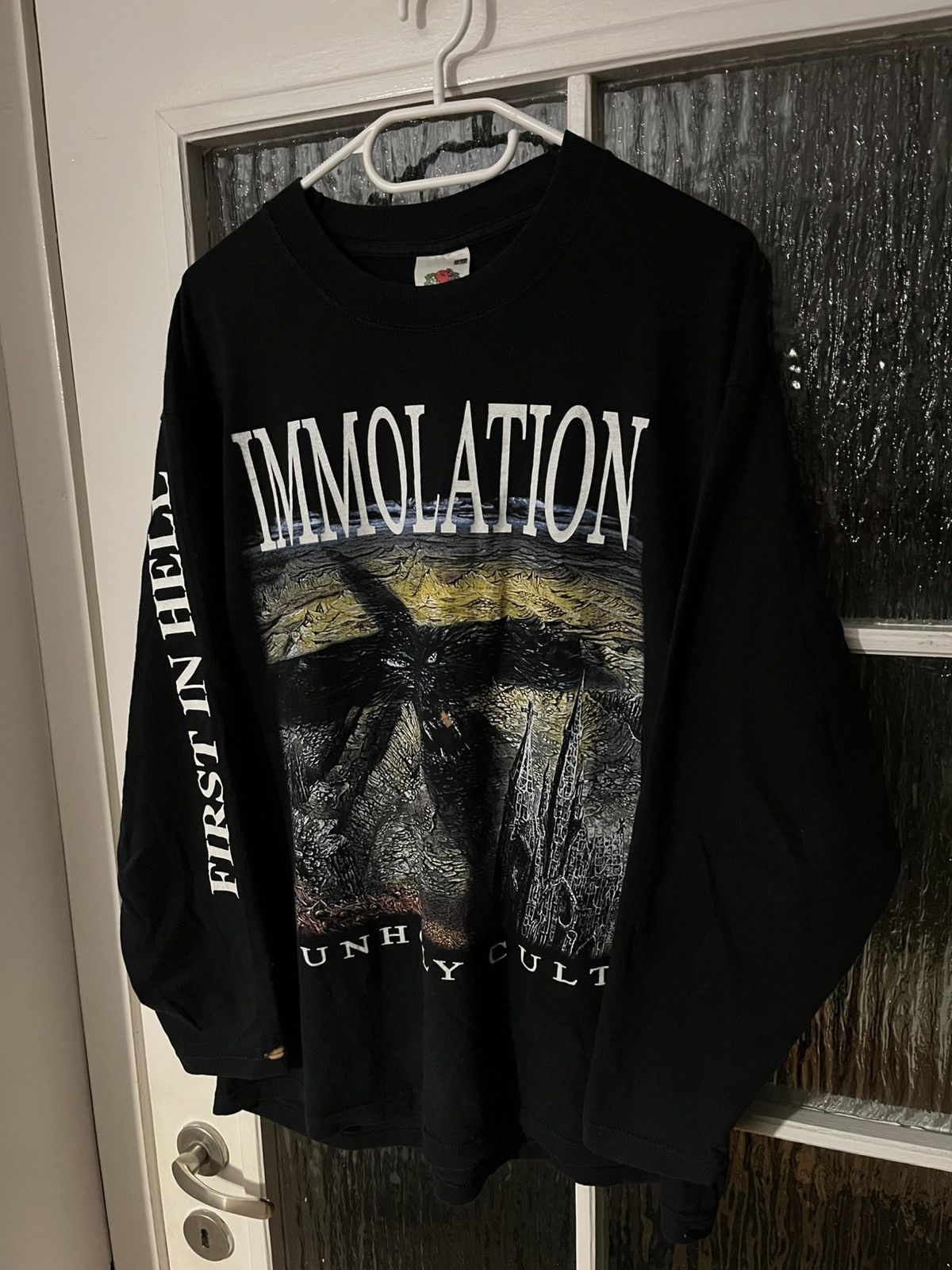 Band Tees × Vintage Immolation Unholy Cult First In Hell Tour 2002 Vintage LS Size US L / EU 52-54 / 3 - 3 Thumbnail