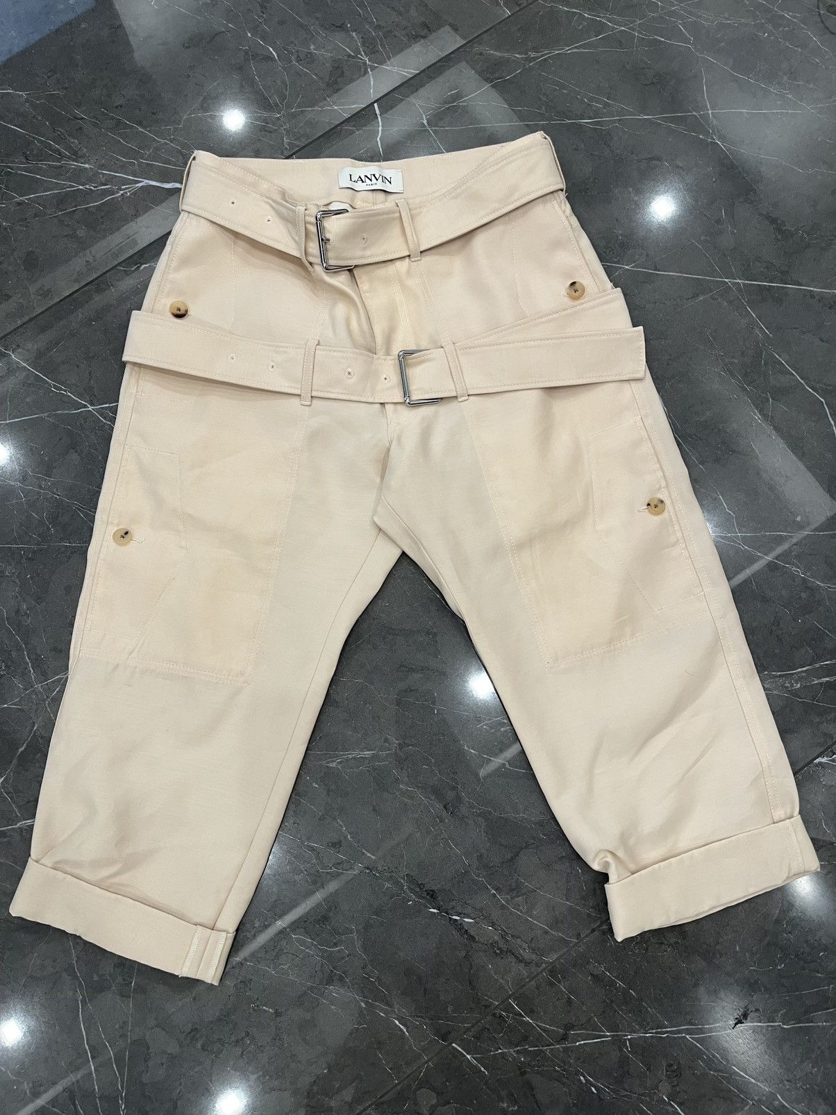 Lanvin Men's Double Belted Cargo Pants Size Medium Size 48