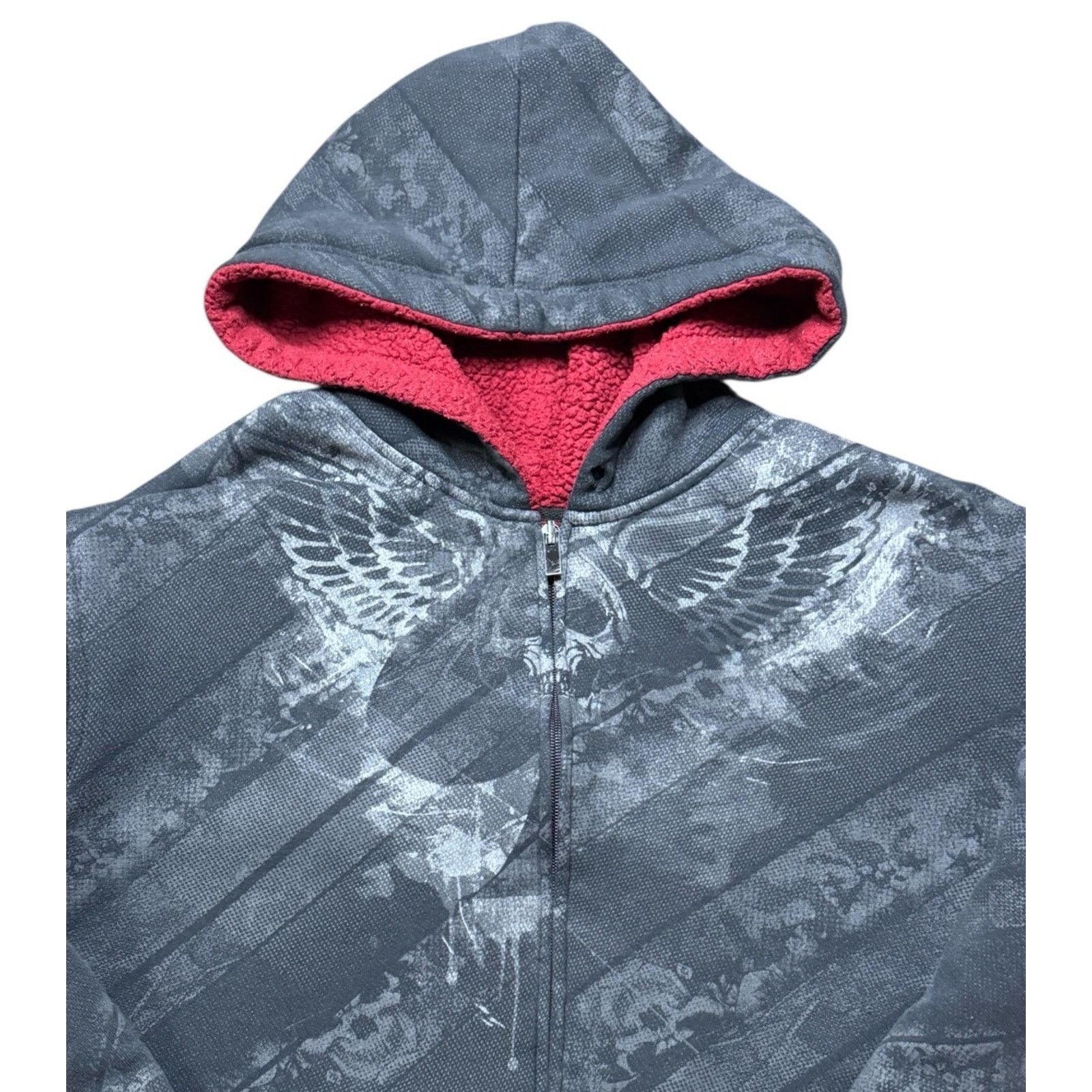 JNCO Vintage Y2K No Boundaries Skull Wings Lined Zip Hoodie XL Size US XL / EU 56 / 4 - 1 Thumbnail