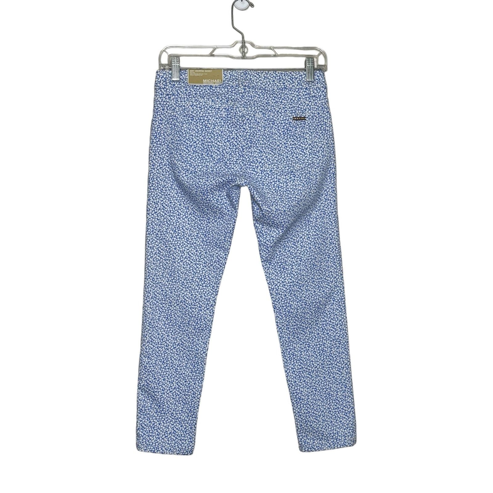 Michael Kors Michael Kors blue floral Izzy cropped skinny jeans size 0P Size 25" / US 0 / IT 36 - 8 Thumbnail