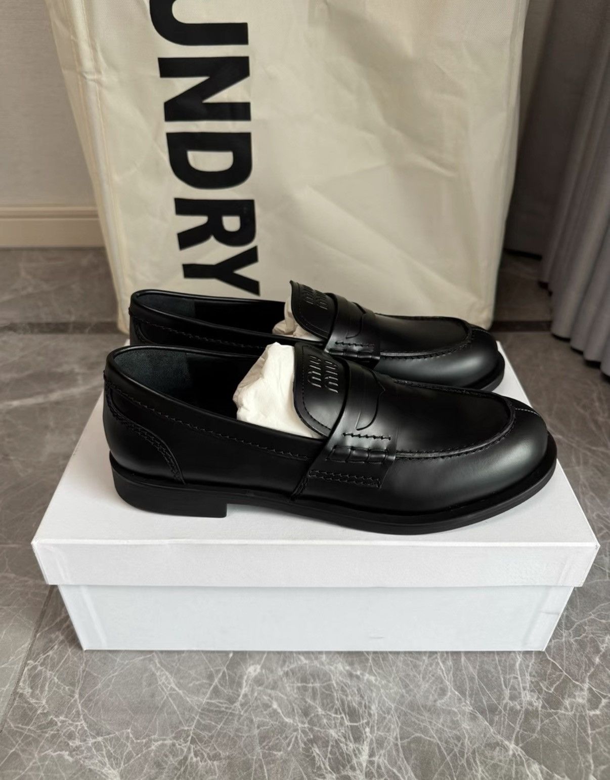 Miu Miu Miu Miu Classic Black Loafers K6 Size US 6.5 / IT 36.5 - 3 Thumbnail