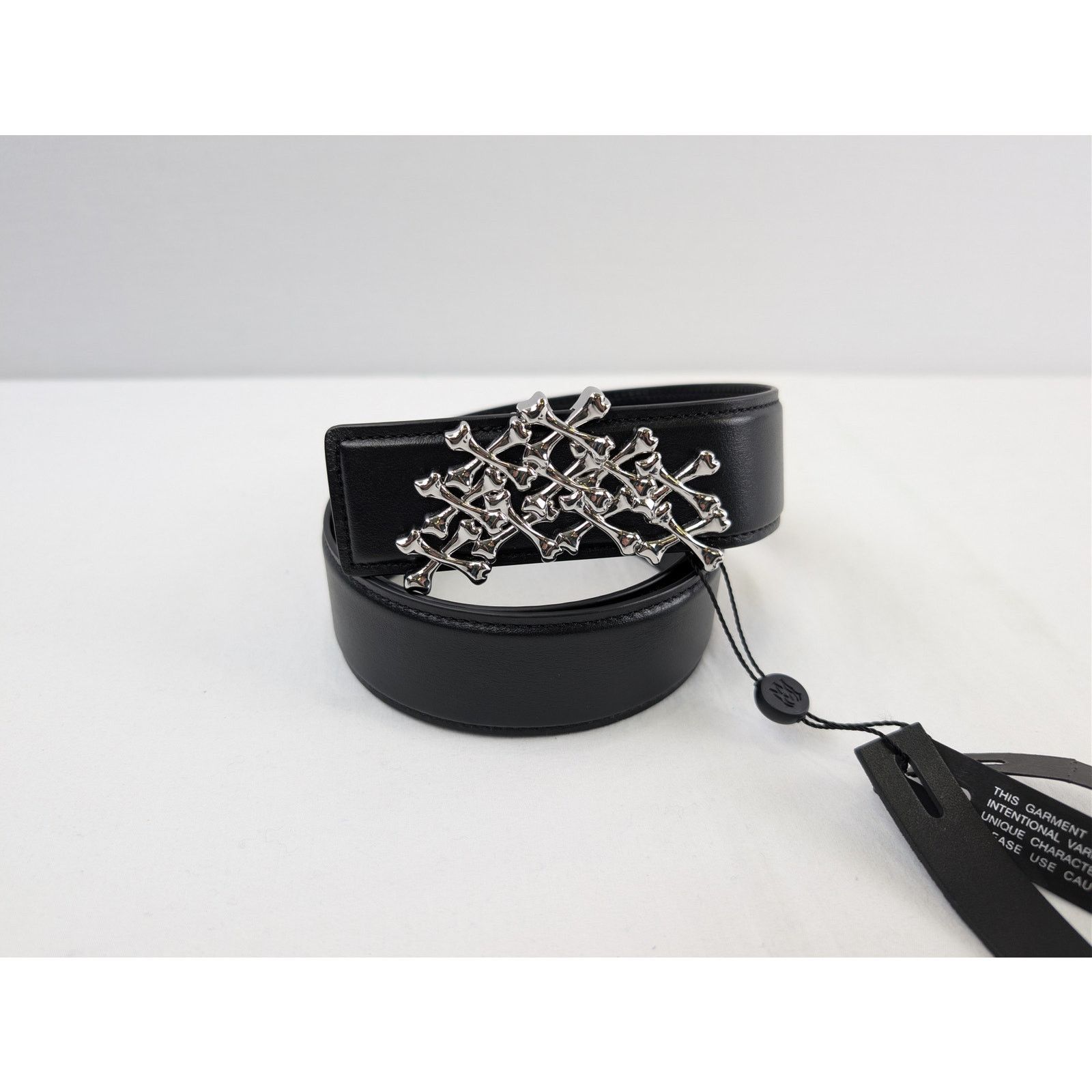Amiri o1rshd1 Size: 90 / Bones Stacked Belt in Black Size 36 - 3 Thumbnail