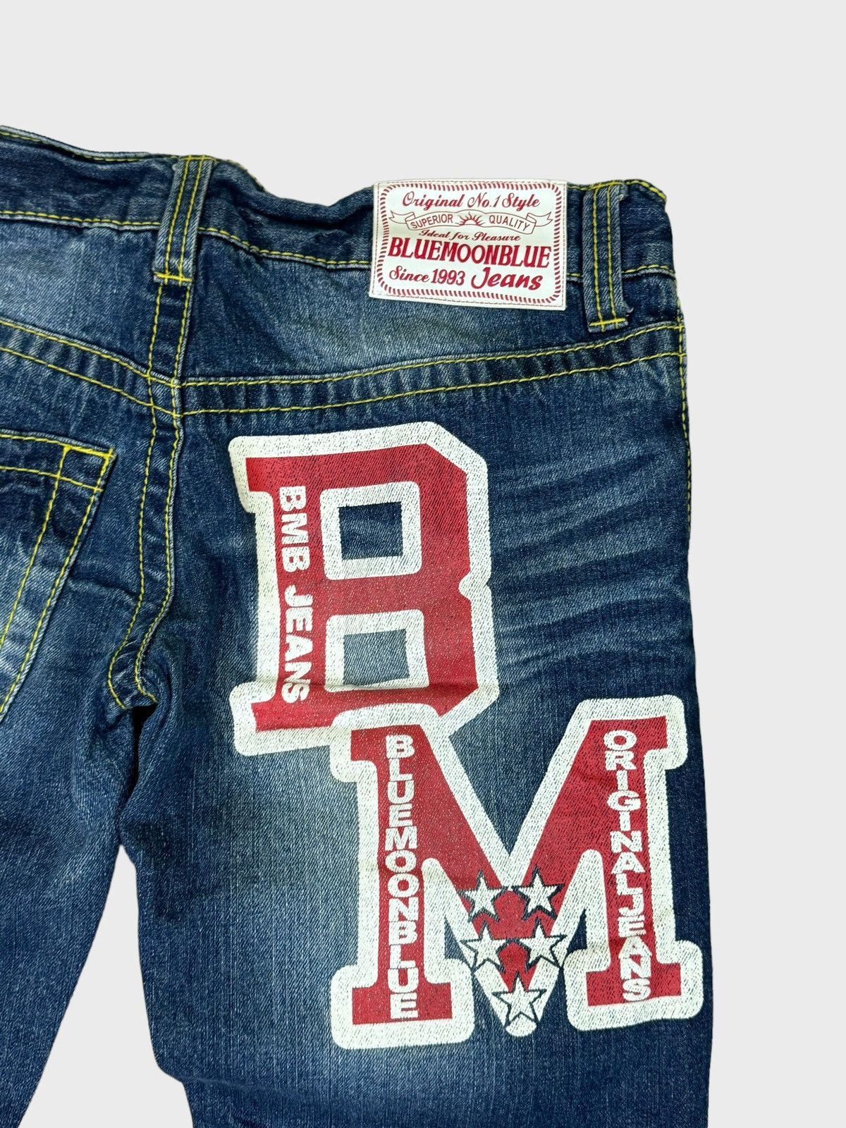 Japanese Brand BLUE MOON BLUE Printed Design Low Rise Denim Pants Size US 30 / EU 46 - 11 Thumbnail