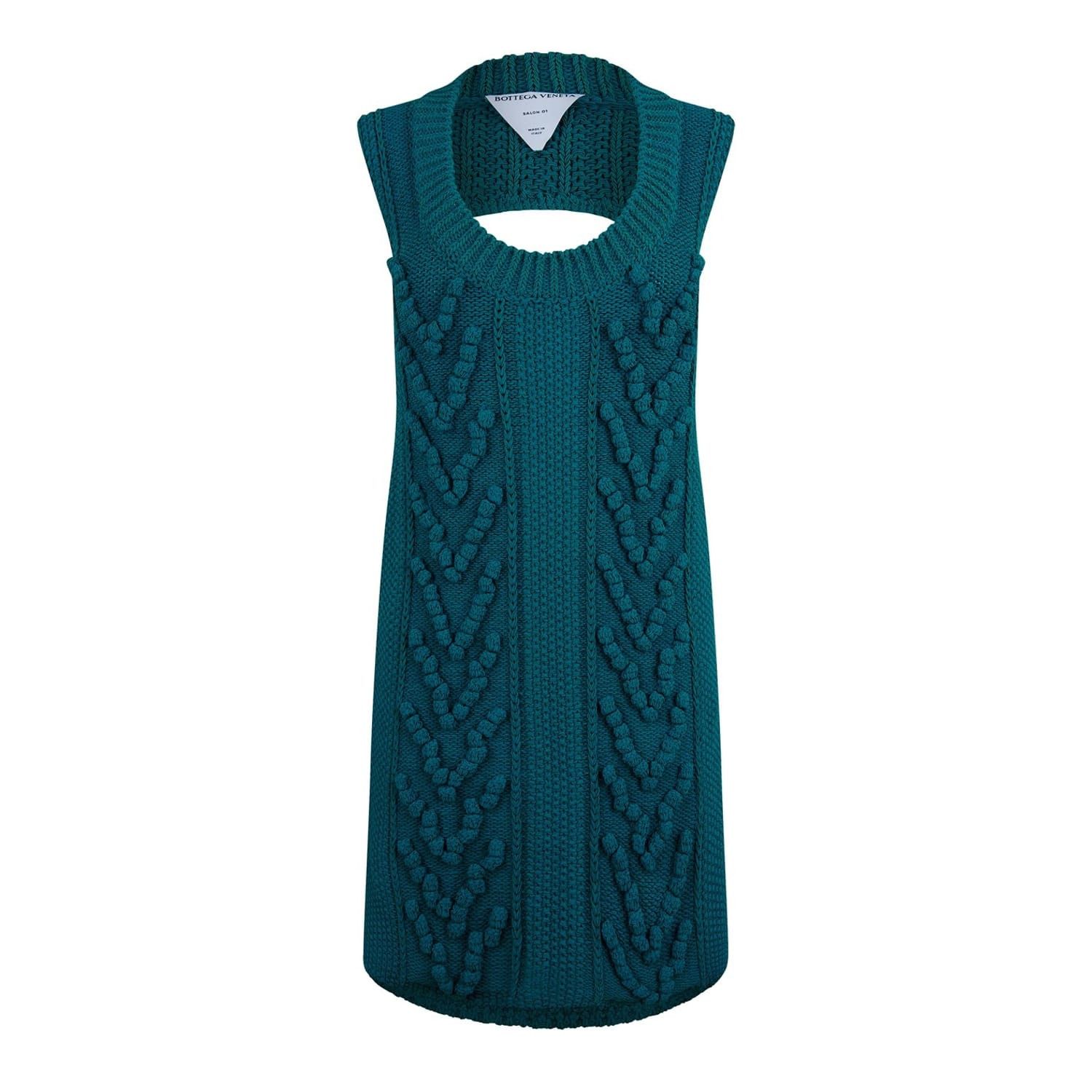 Bottega Veneta Bottega Veneta Crew Neck Knee Length Sweater Dress in Green Size M / US 6-8 / IT 42-44 - 1 Thumbnail