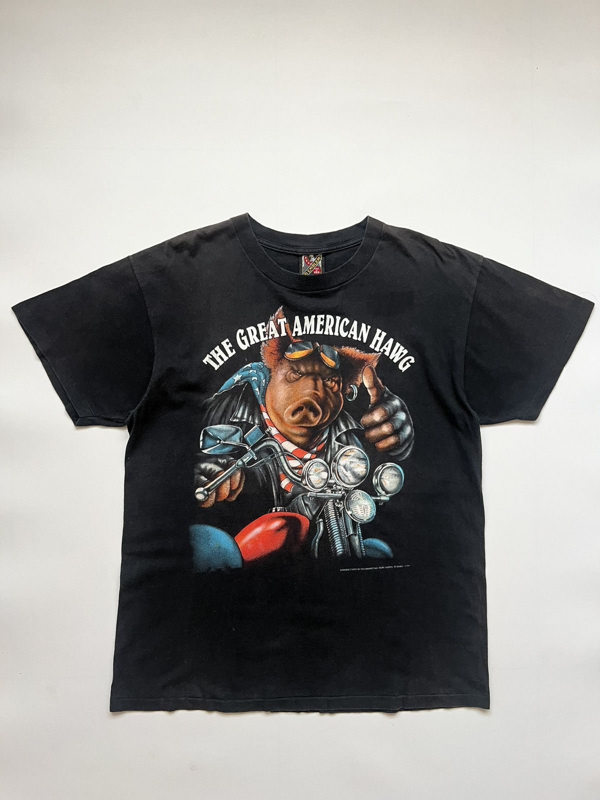 Harley Davidson 1990s 3D Emblem "The Great American Hawg" Size US L / EU 52-54 / 3 - 1 Thumbnail