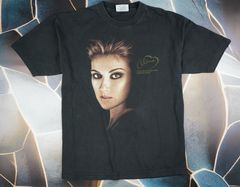 Vintage Celine Dion Brockum Crop Top T-shirt Concert Tour Big Logo