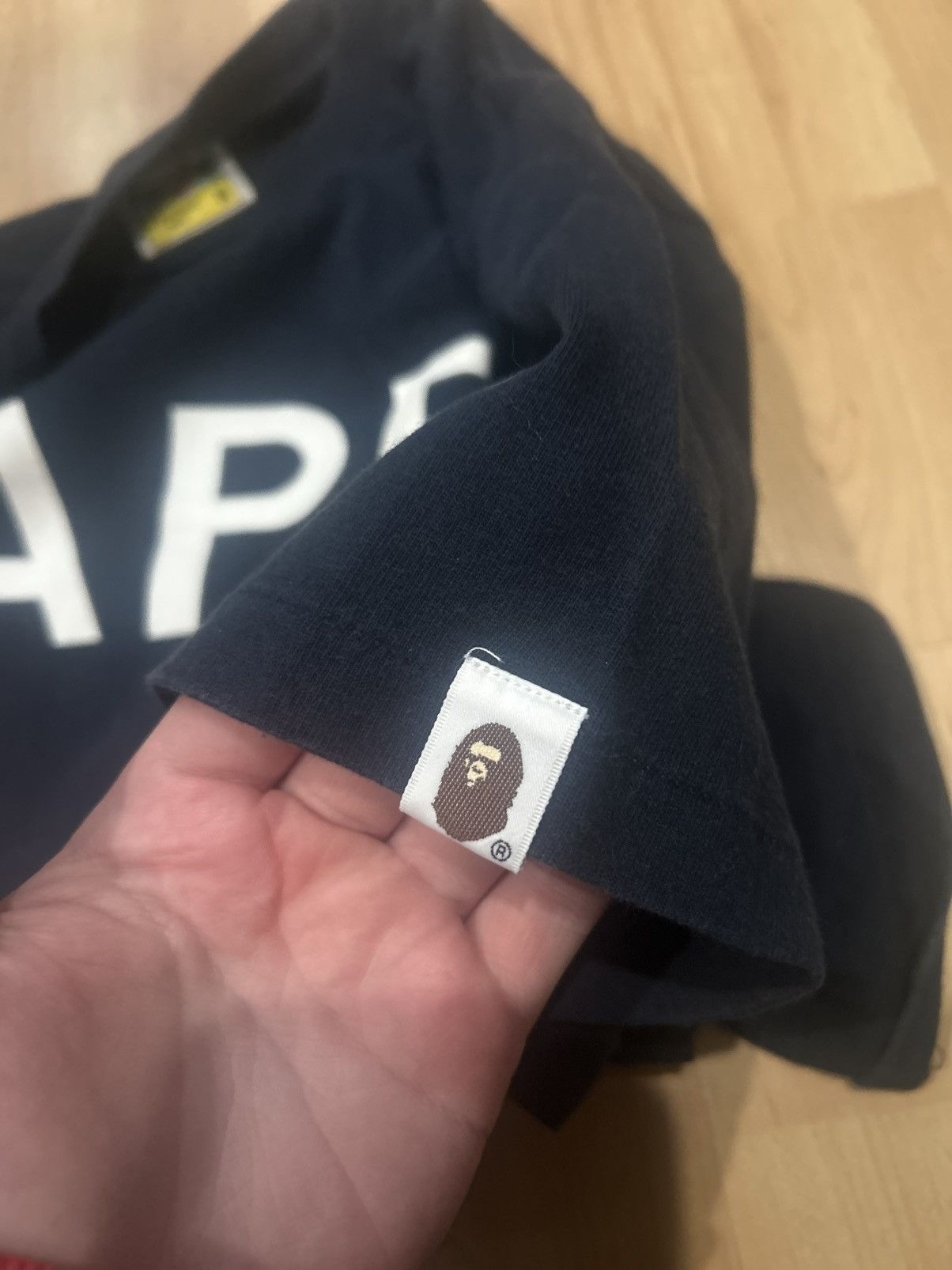 Bape Navy Blue BAPE Streetwear Tee with White Lettering Size US M / EU 48-50 / 2 - 3 Thumbnail