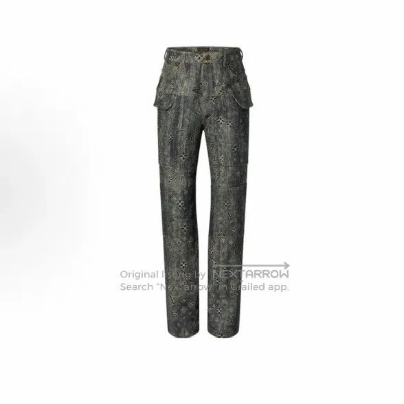Louis Vuitton Louis Vuitton Green Rendering Full Logo Denim Pants Size US 34 / EU 50 - 8 Thumbnail
