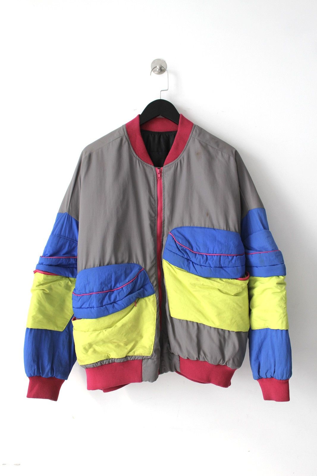 Japanese Brand 2000S JAPANESE MADE 4 BIG NEON POCKET BOMBER JACKET Size US XL / EU 56 / 4 - 1 Thumbnail