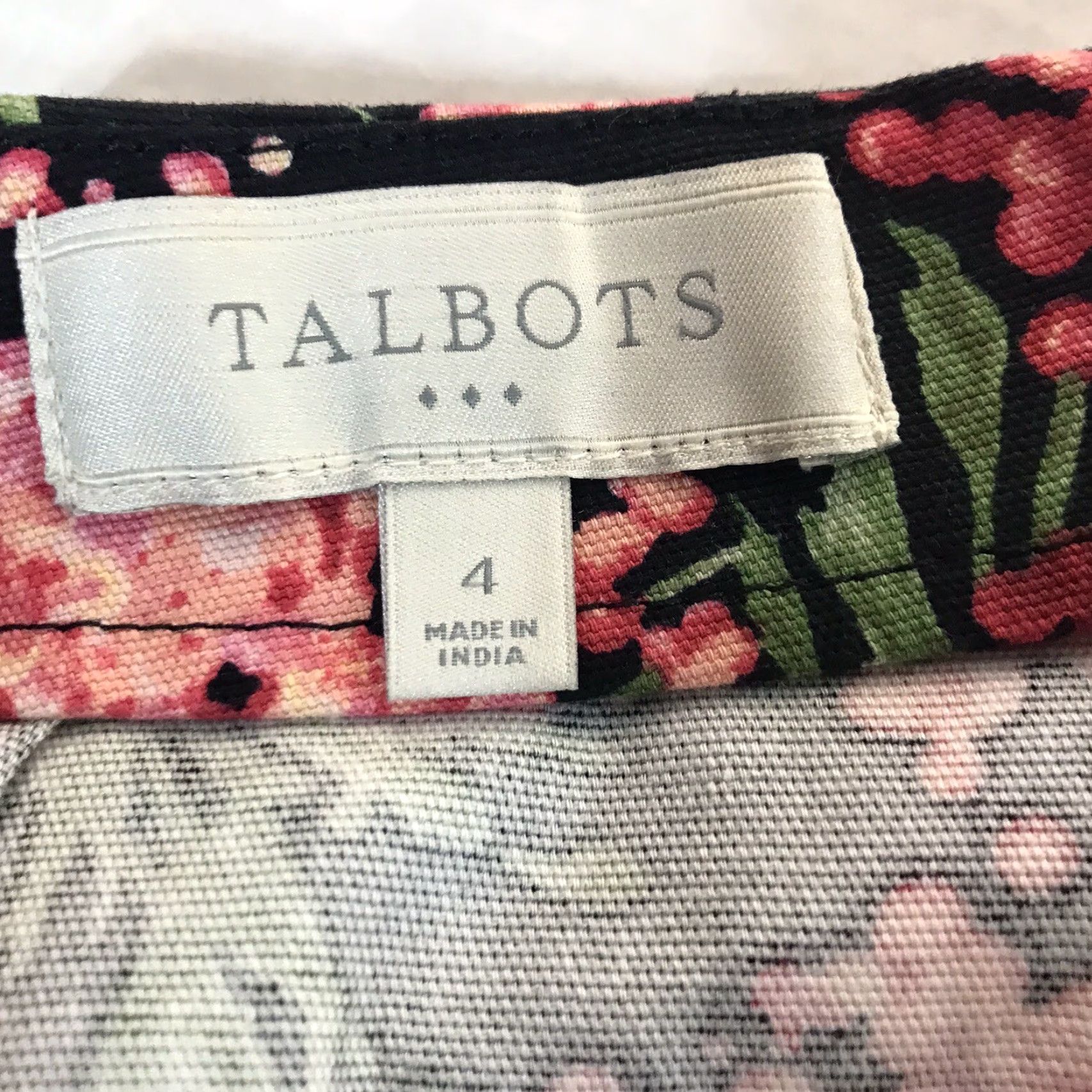 Talbots Talbots Floral Pencil Midi Skirt Womens Size 4 Black Multi Lightweight Stretch Workwear Size 27" / US 4 / IT 40 - 3 Thumbnail