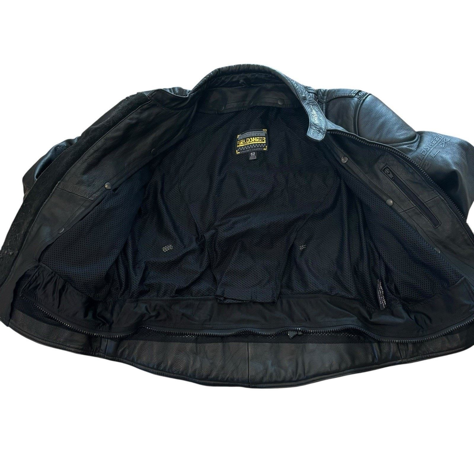 Vintage Fieldsheer Leather Padded Motorcycle Jacket XL 46