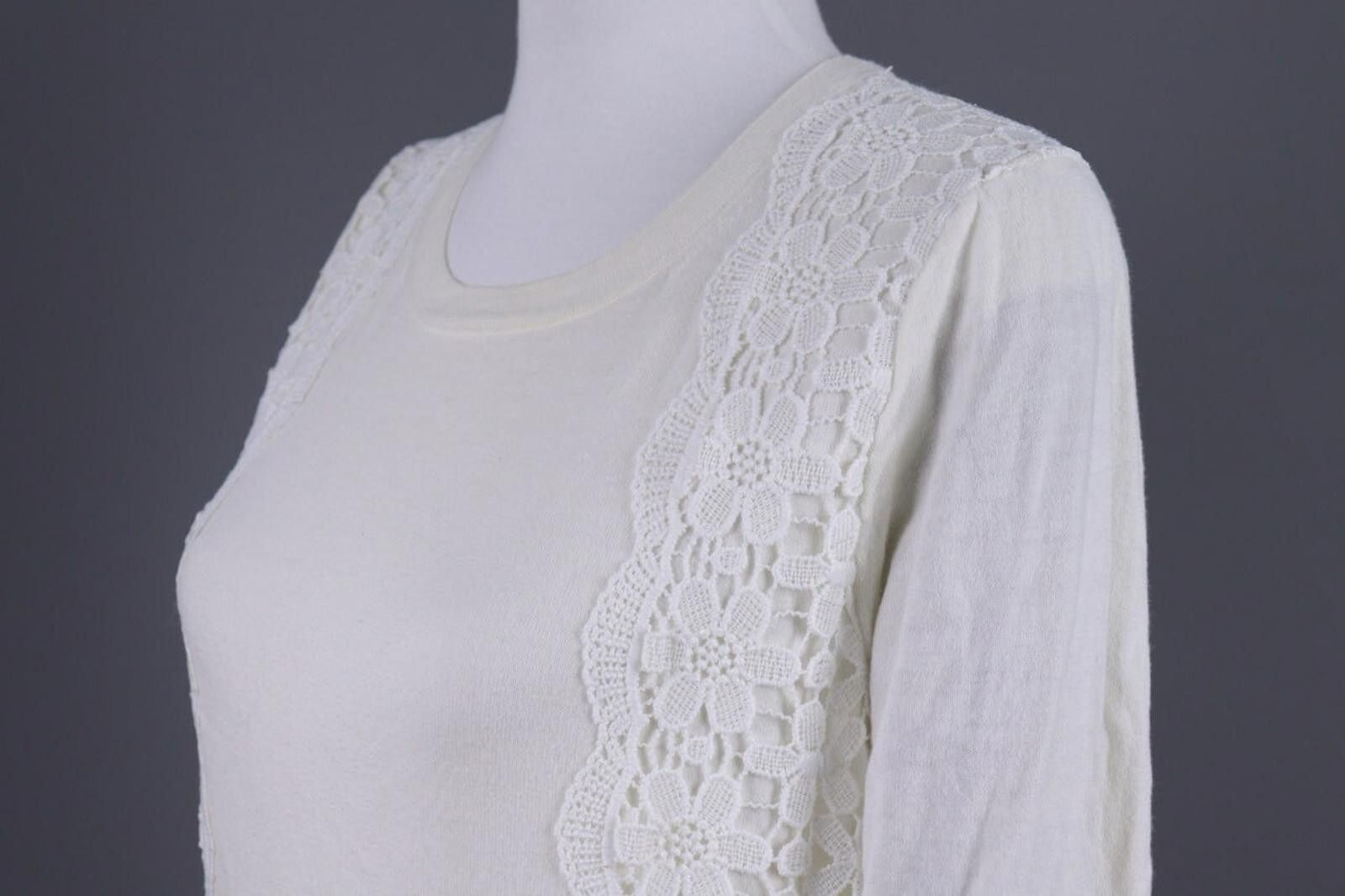 J.Crew J.Crew White Embroidered Floral Lace Knit Sweater Size M Size M / US 6-8 / IT 42-44 - 10 Thumbnail