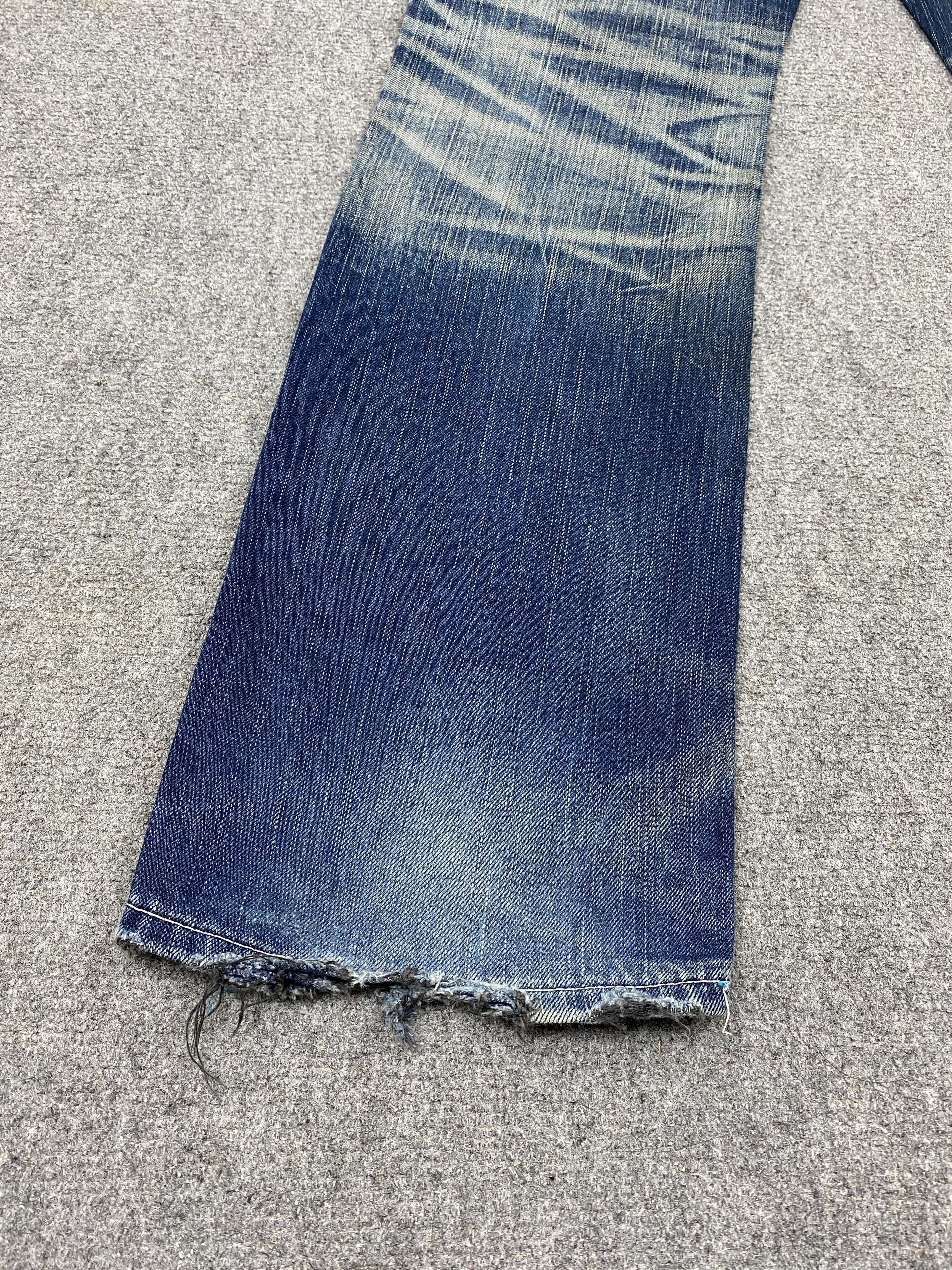 Japanese Brand × Vanquish × Vintage Vintage 90s Vanquish Gold Faded Blue Patch Work Jeans Size US 33 - 16 Thumbnail