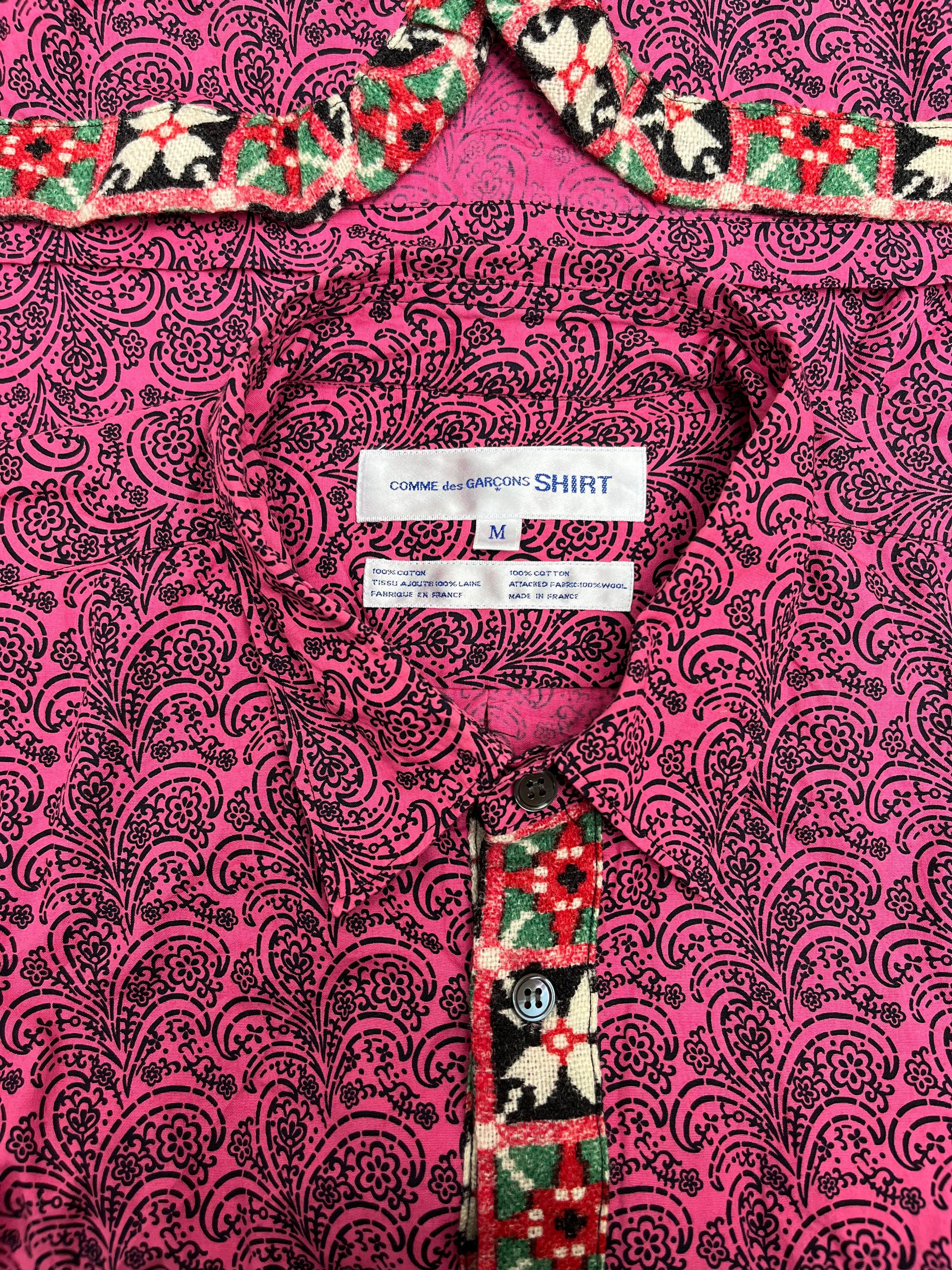Comme des Garcons Comme Des Garcons Pink & Black Paisley Button Down Shirt Size US M / EU 48-50 / 2 - 3 Thumbnail