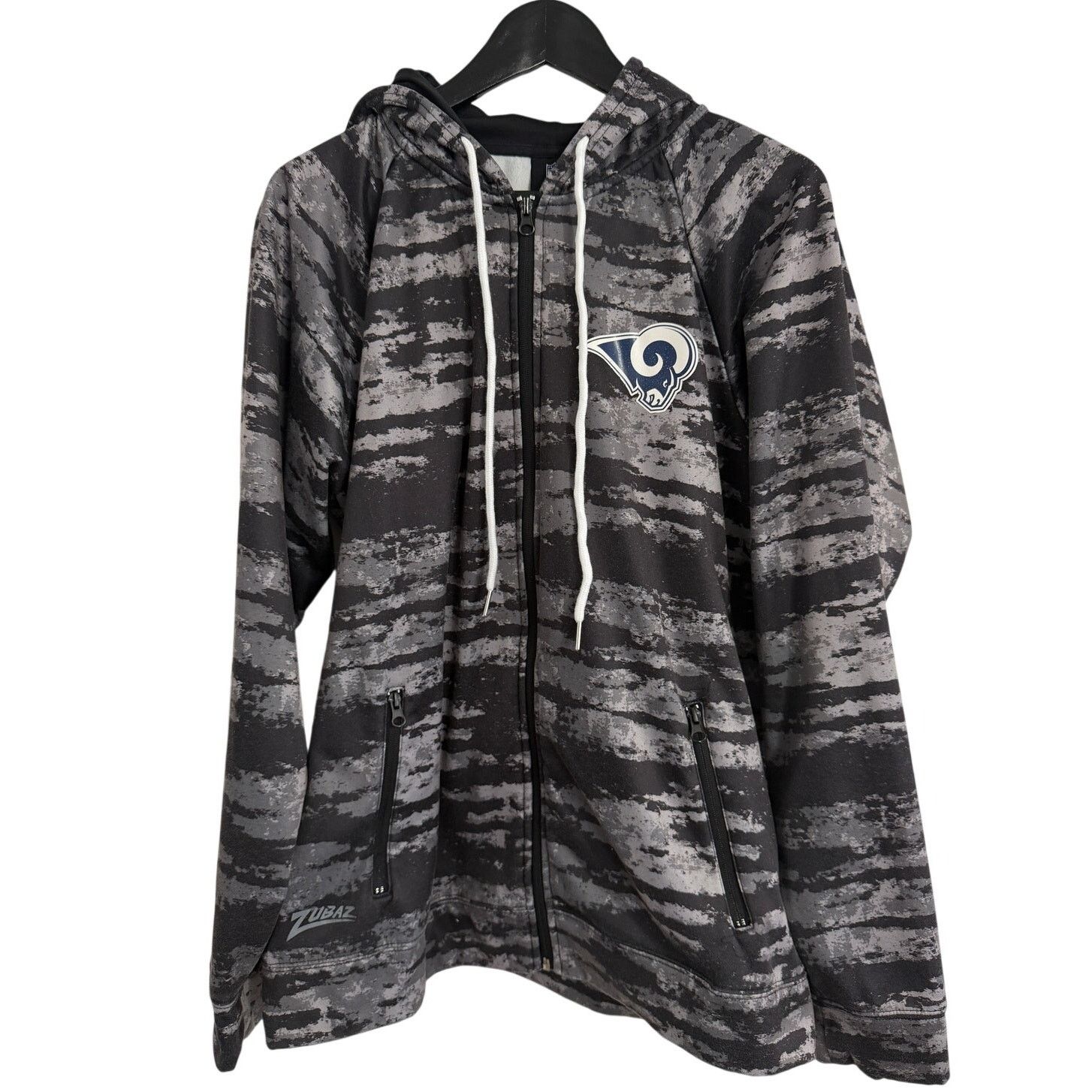 NFL Los Angeles Rams Zubaz Camo-Print Full-Zip Hoodie Size Large Size US L / EU 52-54 / 3 - 1 Thumbnail