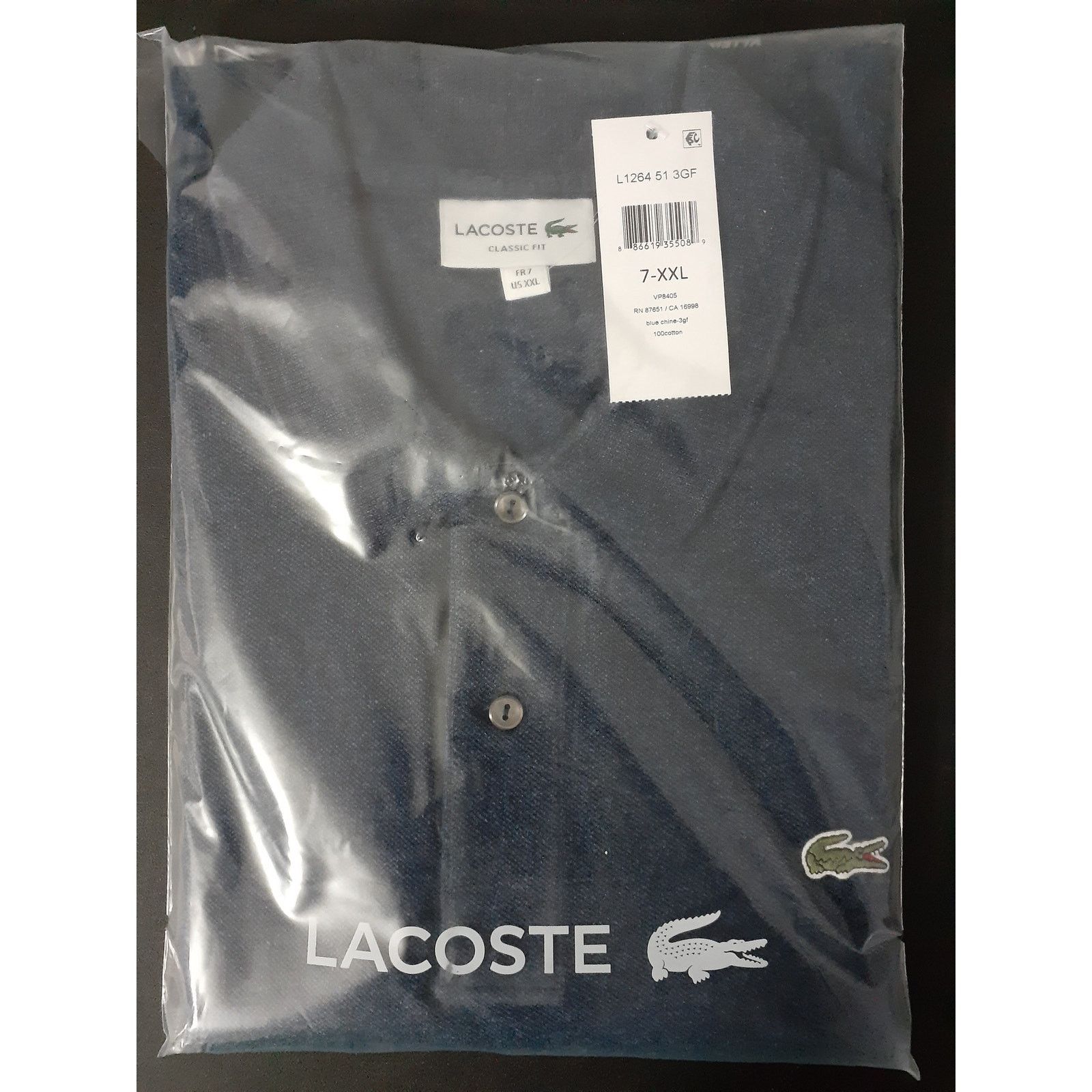Lacoste Lacoste Men Pima Jersey Interlock Regular Fit Polo Chine XXL Size US XXL / EU 58 / 5 - 2 Thumbnail
