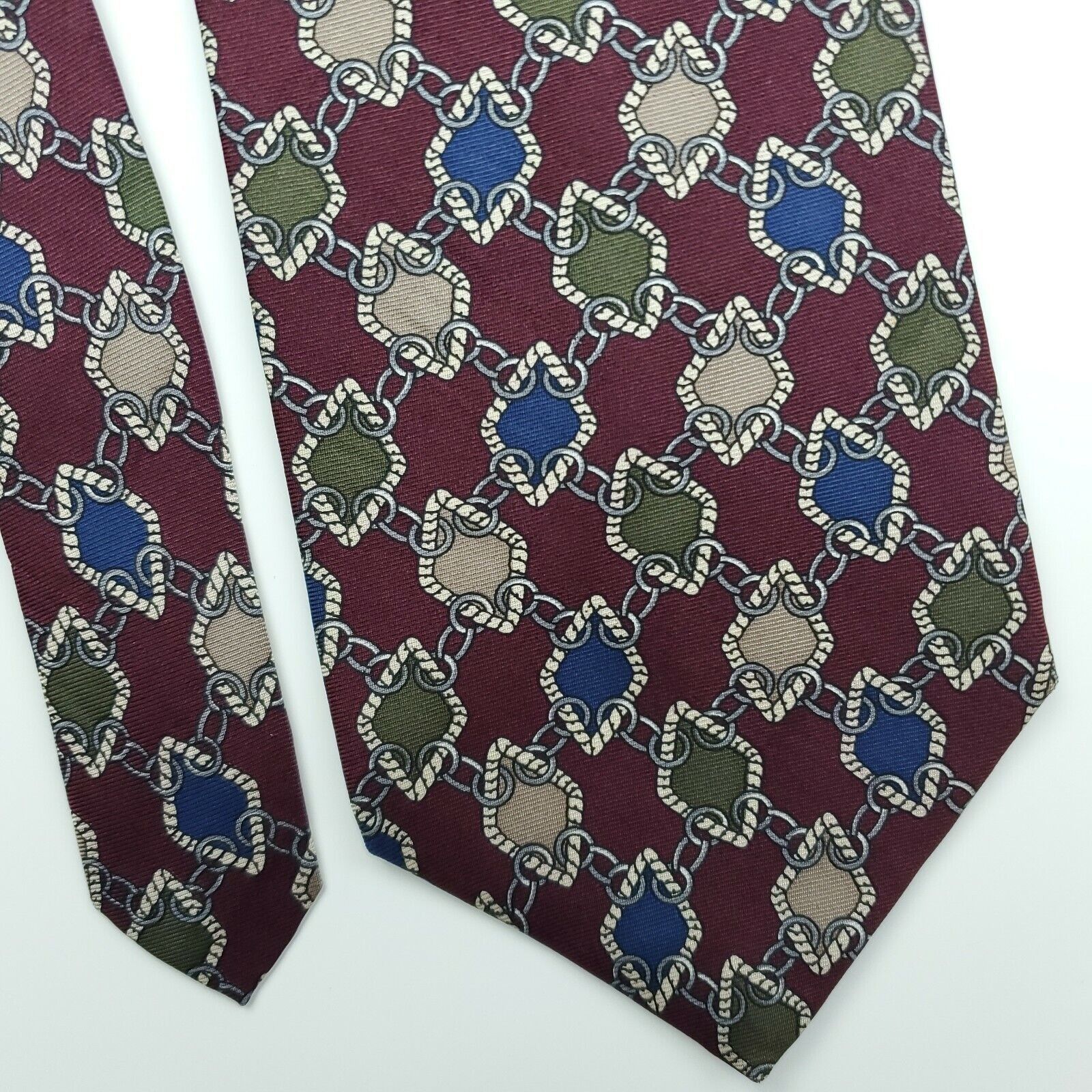 Robert Stock Robert Stock Red Geometric Silk Tie Short Size ONE SIZE - 1 Thumbnail