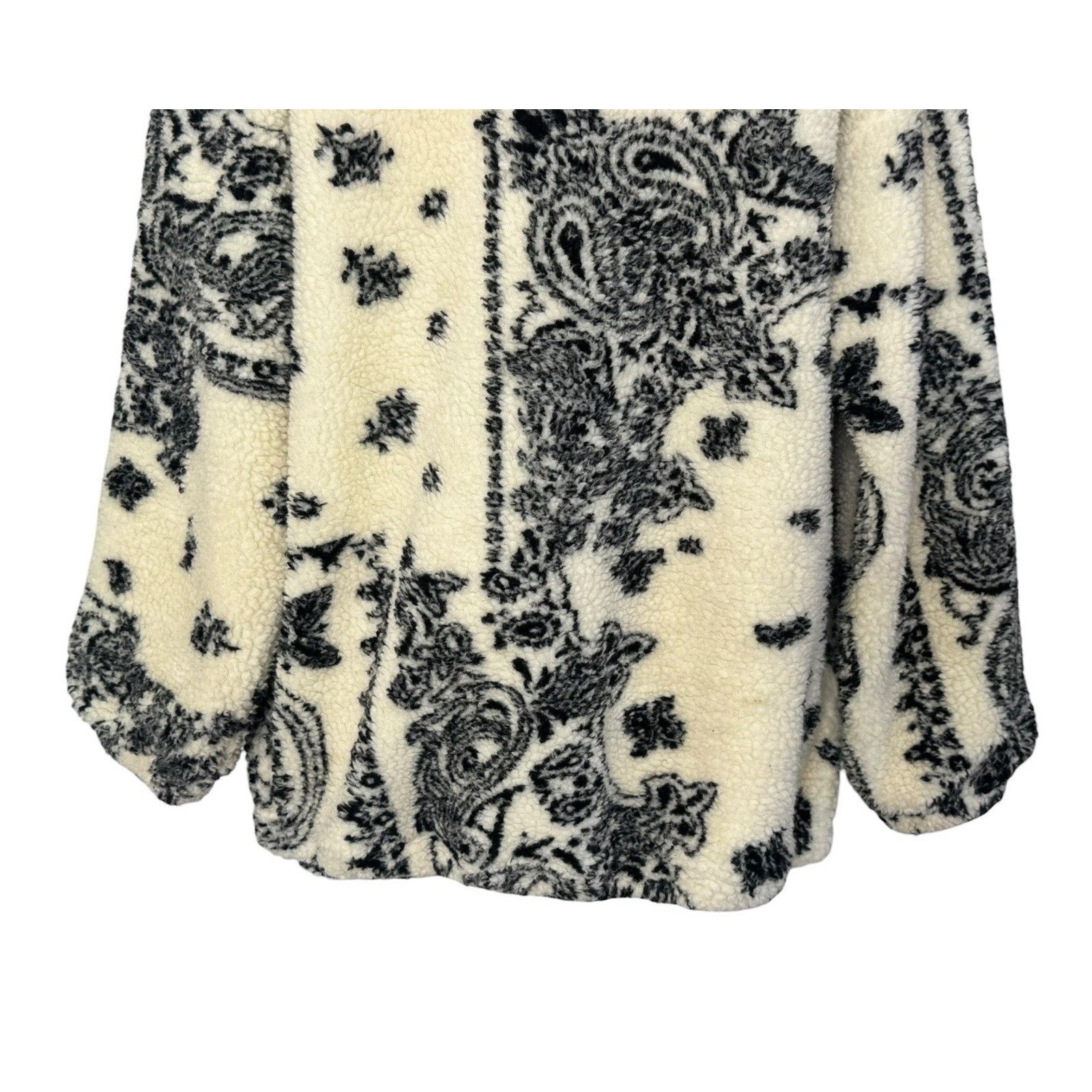 Other SUPEEON Black Ivory Paisley Sherpa Teddy Boho Jacket L Size L / US 10 / IT 46 - 8 Thumbnail