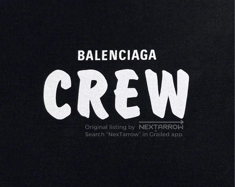 Balenciaga Balenciaga Black Crew Logo Short Sleeve Tee. Size US S / EU 44-46 / 1 - 5 Thumbnail