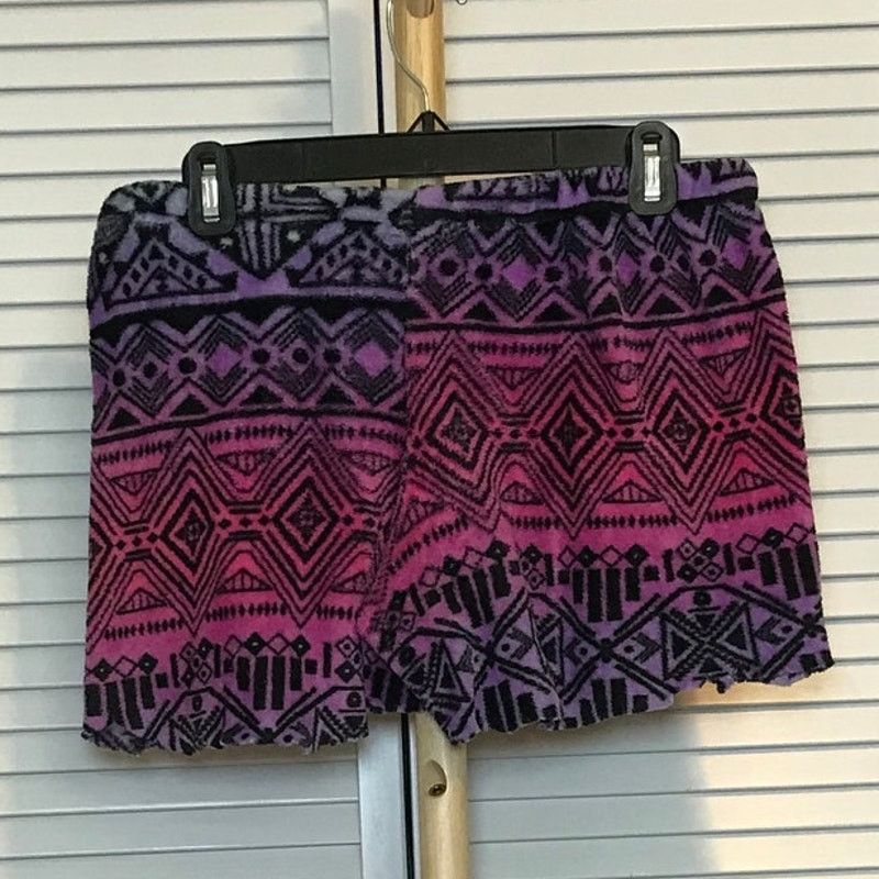 Other Colorful Geometric Soft Fluffy Drawstring Short Shorts Size 33" - 2 Thumbnail