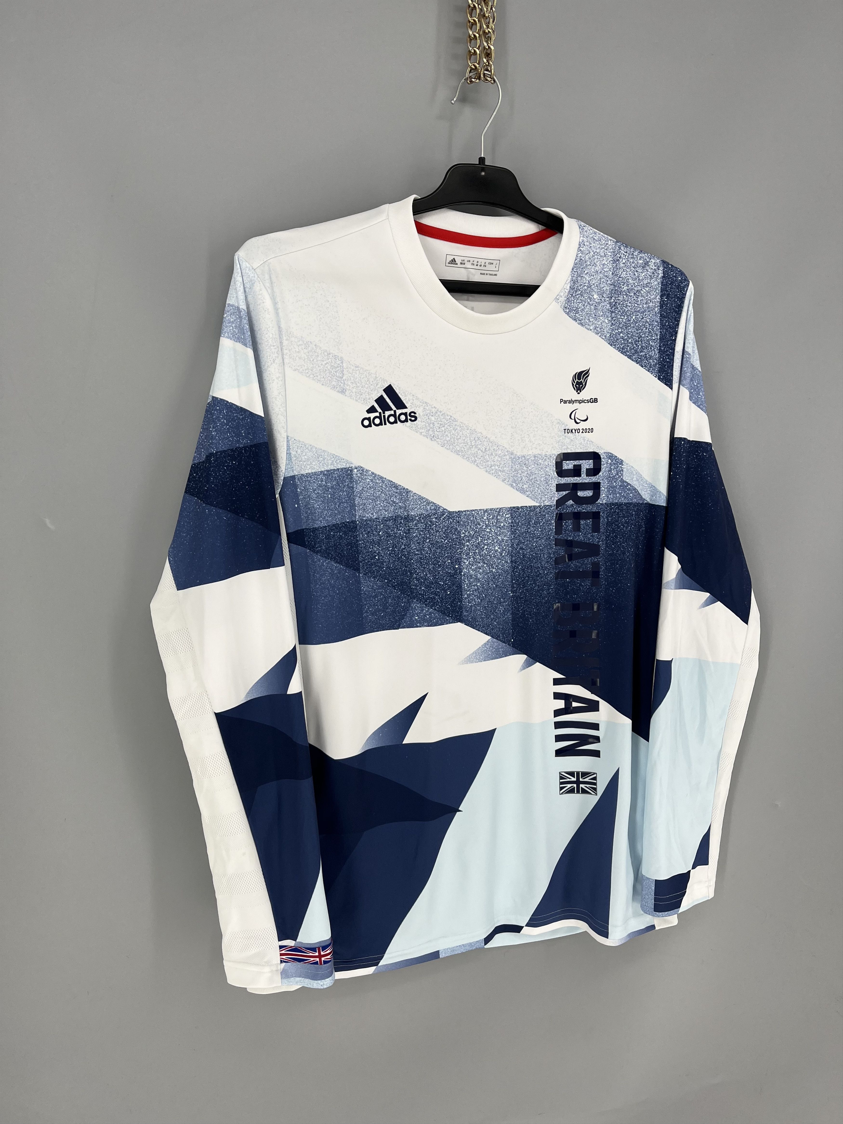 Adidas Adidas x Team GB White & Blue Stretch Long Sleeve Jersey Size US L / EU 52-54 / 3 - 2 Thumbnail