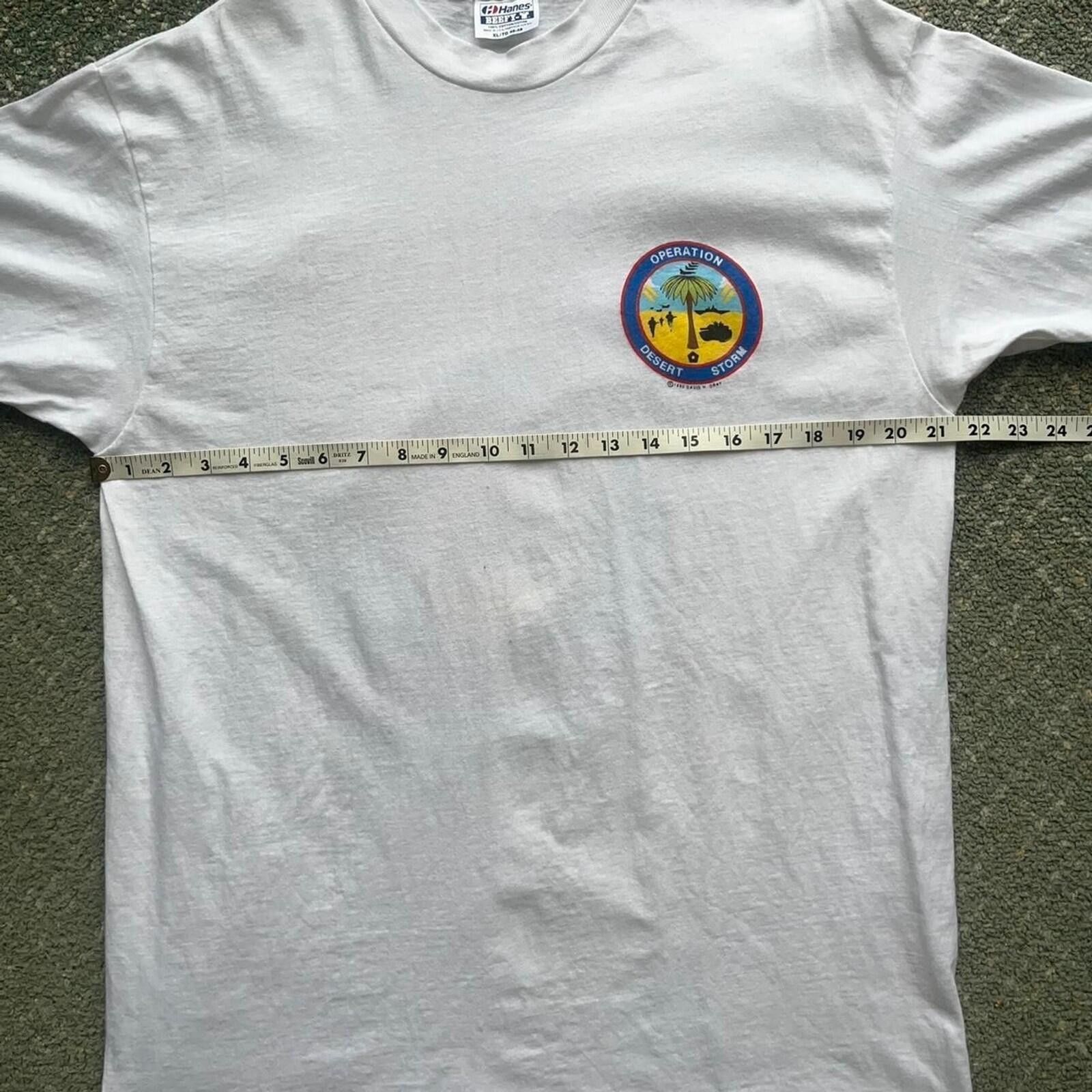 Hanes 1991 USA Military Operation Desert Storm Graphic T-Shirt Size US XL / EU 56 / 4 - 4 Thumbnail