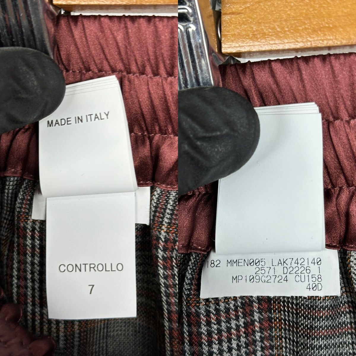 Brunello Cucinelli NWT! Brunello Cucinelli Wool/Silk Checkered Midi Skirt Size 26" / US 2 / IT 38 - 21 Thumbnail