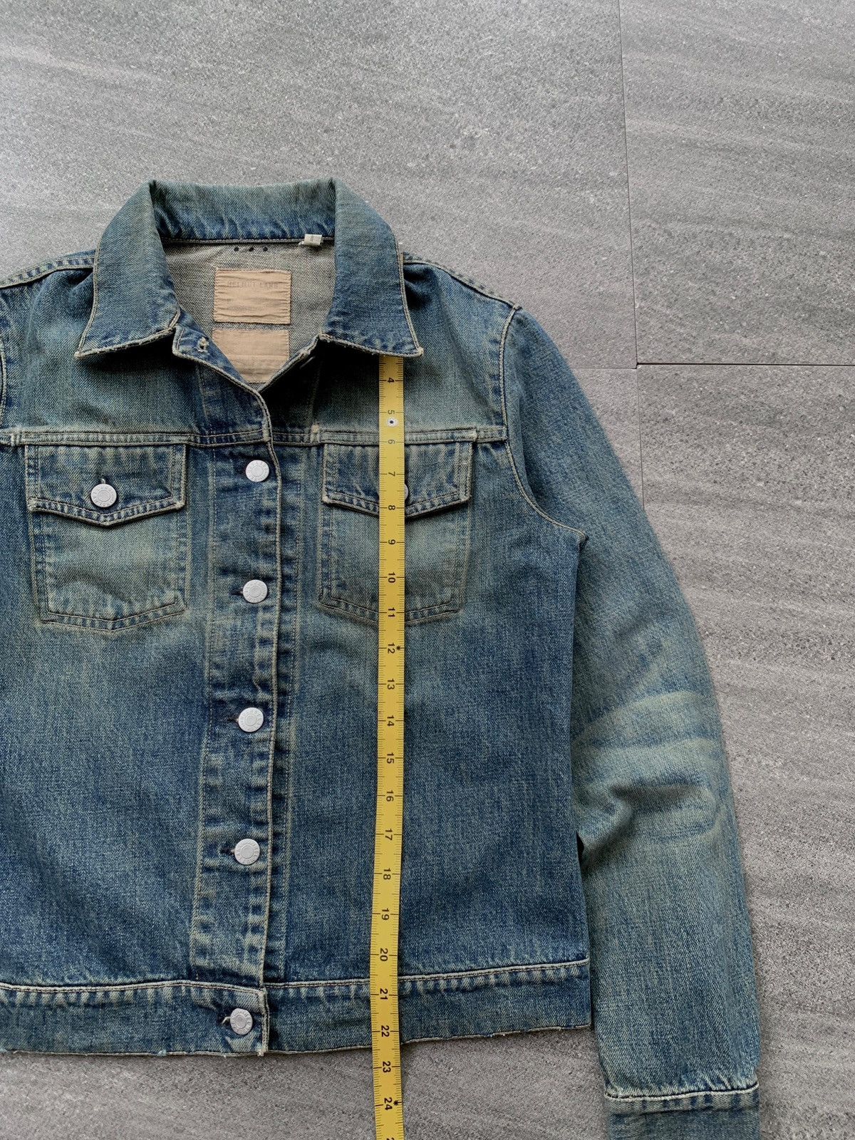 Helmut Lang FREE TAX! Stained Wash Denim Jacket Size US XS / EU 42 / 0 - 18 Thumbnail