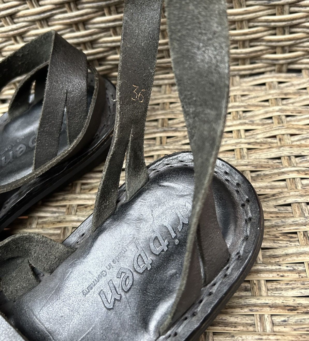 Trippen Trippen Swamp F Black Leather Sandals Size 36 Size US 6 / IT 36 - 8 Thumbnail