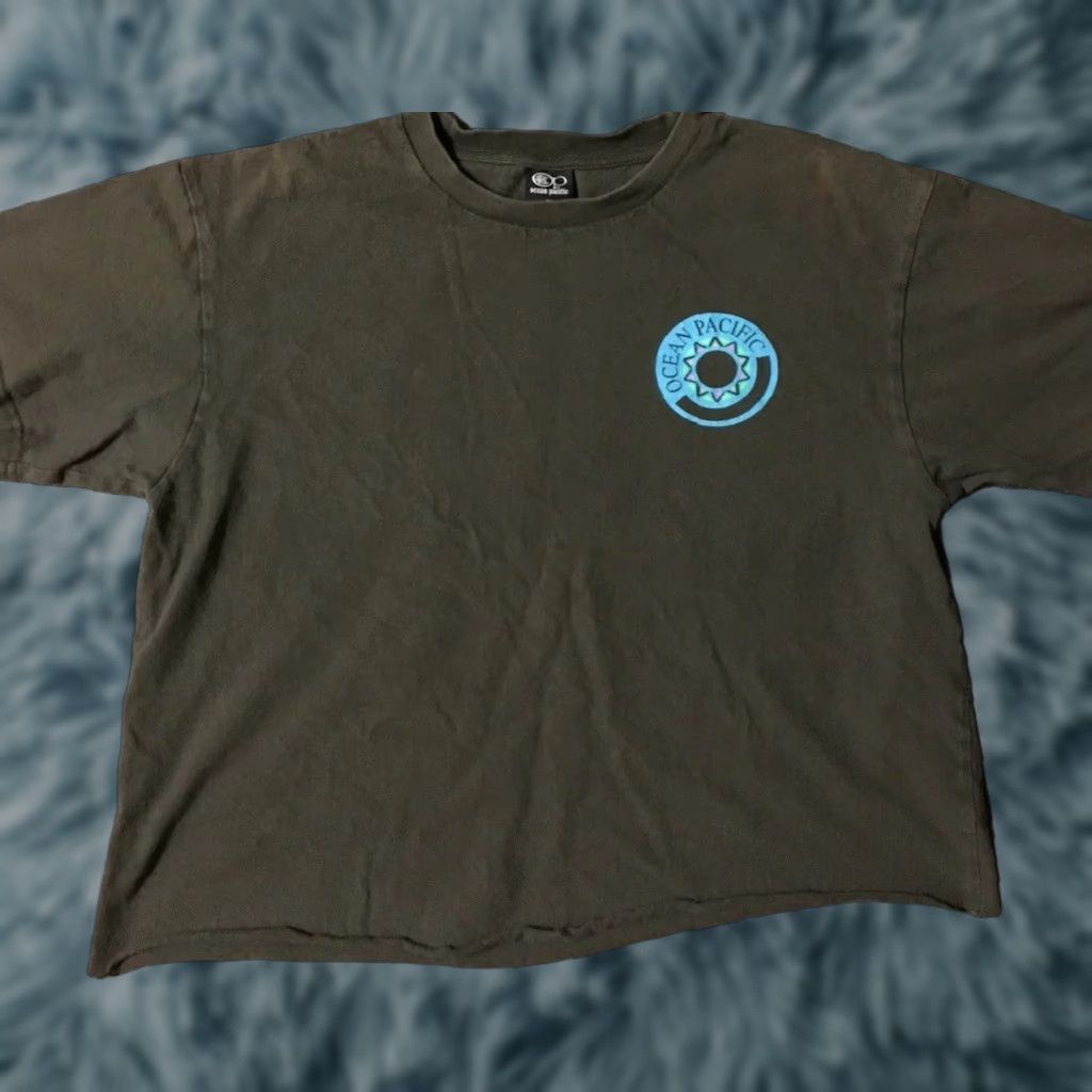 Ocean Pacific VINTAGE Ocean Pacific Crop Shirt Womens Large Black Cropped Surf Beach 90s Ocean Pacific Hawaii North Shore Waves Surf Shippable Fireworks Size L / US 10 / IT 46 - 1 Thumbnail