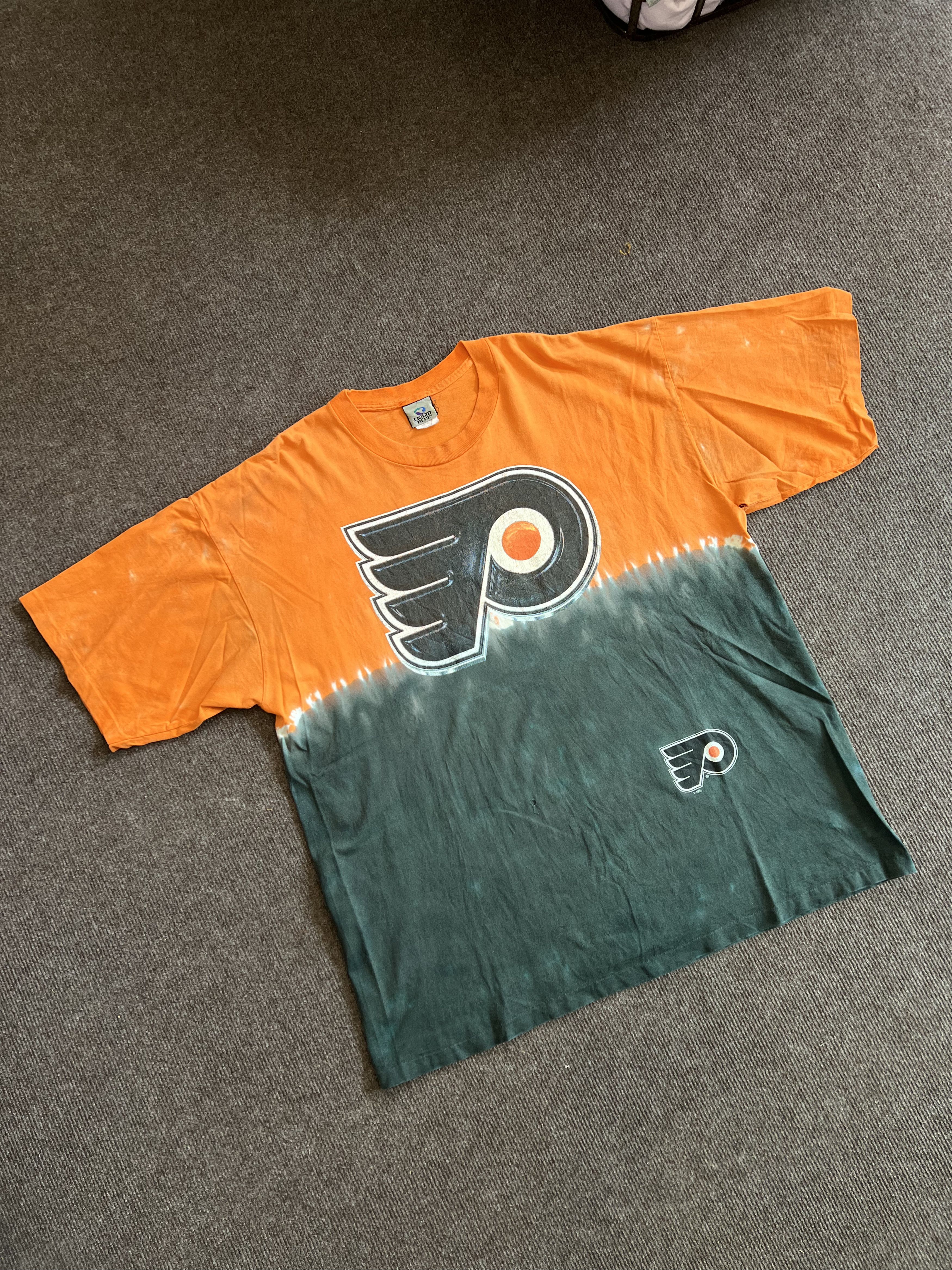 NHL Vintage 90s Liquid Blue NHL Philadelphia Flyers Tie Dye Tee Size US XXL / EU 58 / 5 - 2 Thumbnail