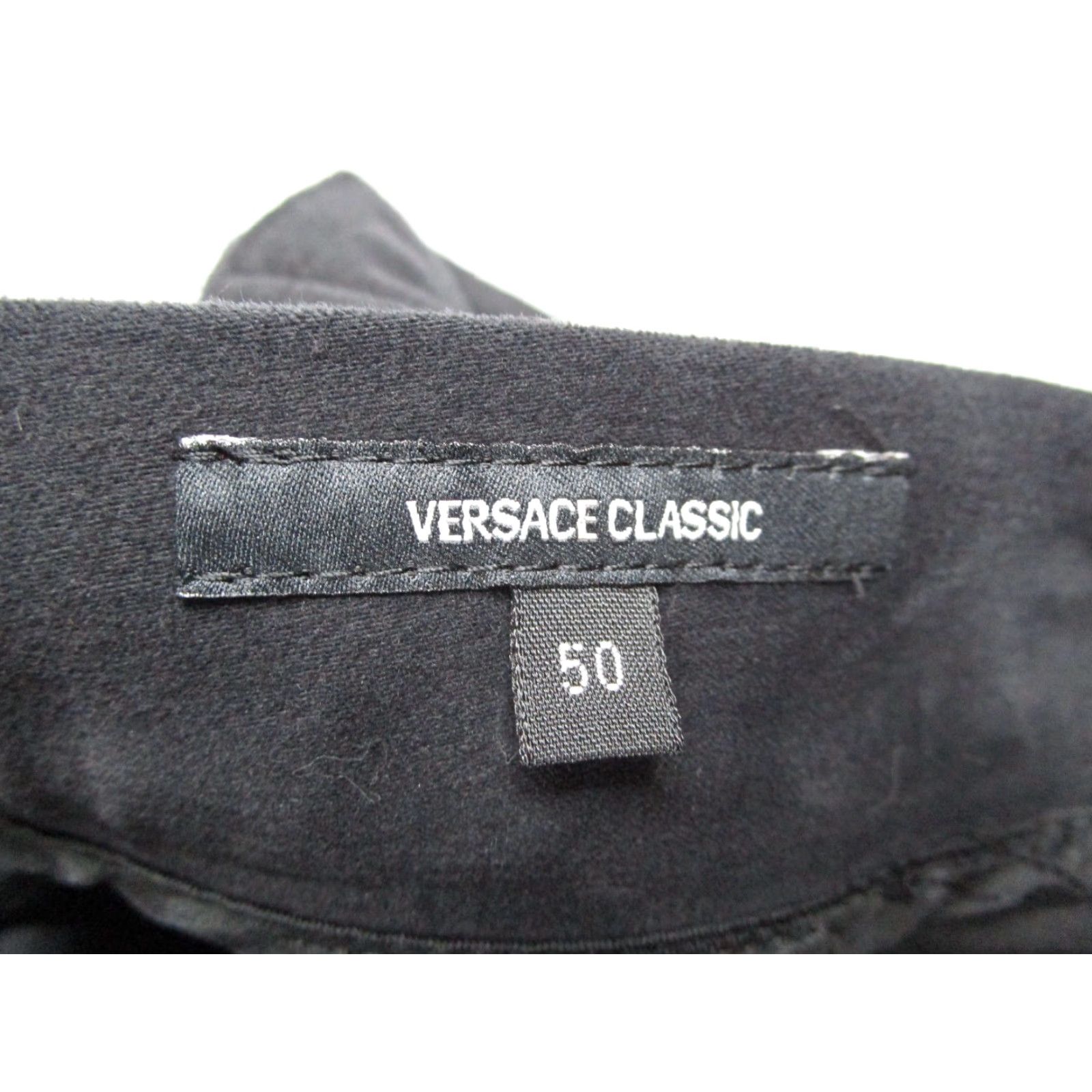 Versace VINTAGE Versace Pants Men's Black Cargo 50 IT Regular Straight 33x35 Cotton Blend Zipper Logo 90s Modern Mens Size US 34 / EU 50 - 3 Thumbnail