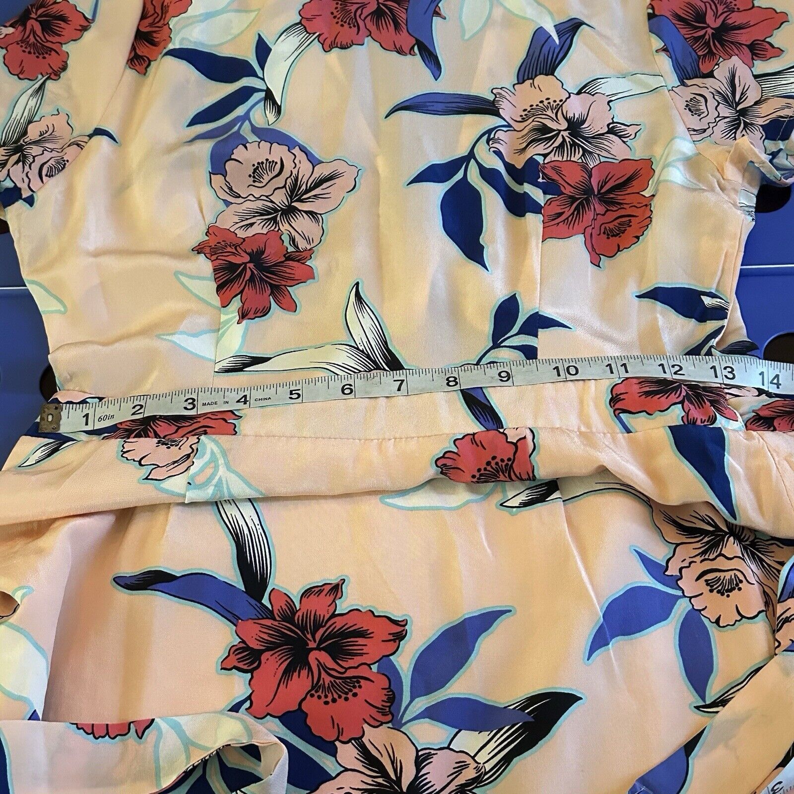 Anthropologie Yumi Kim Soho Mixer Floral Wrap Mini Dress Silk Peach XS Size XS / US 0-2 / IT 36-38 - 10 Thumbnail