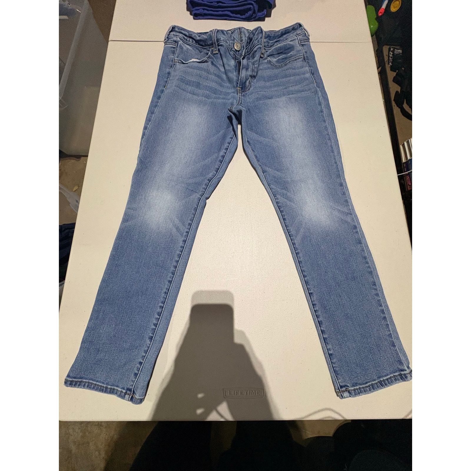 American Eagle Outfitters American Eagle Women’s Jegging Jeans Sz 14 Light Wash Skinny Size 36" / US 14 / IT 50 - 3 Thumbnail