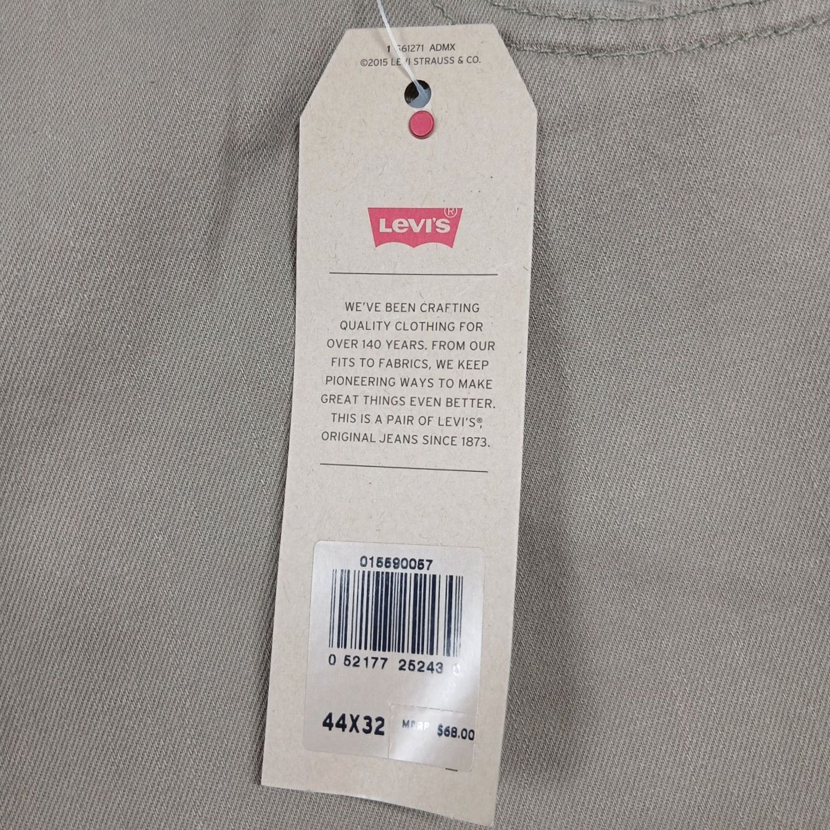 Levi's Levi's 559 Relaxed Straight Fit Jeans 44x32 Timberwolf Khaki Tan NWT Size US 44 / EU 60 - 4 Thumbnail