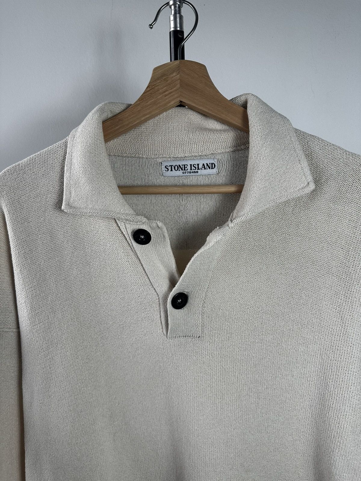 Stone Island Archive Stone Island 2006 Mock Neck Knit Pullover Cream Size US XXL / EU 58 / 5 - 4 Thumbnail