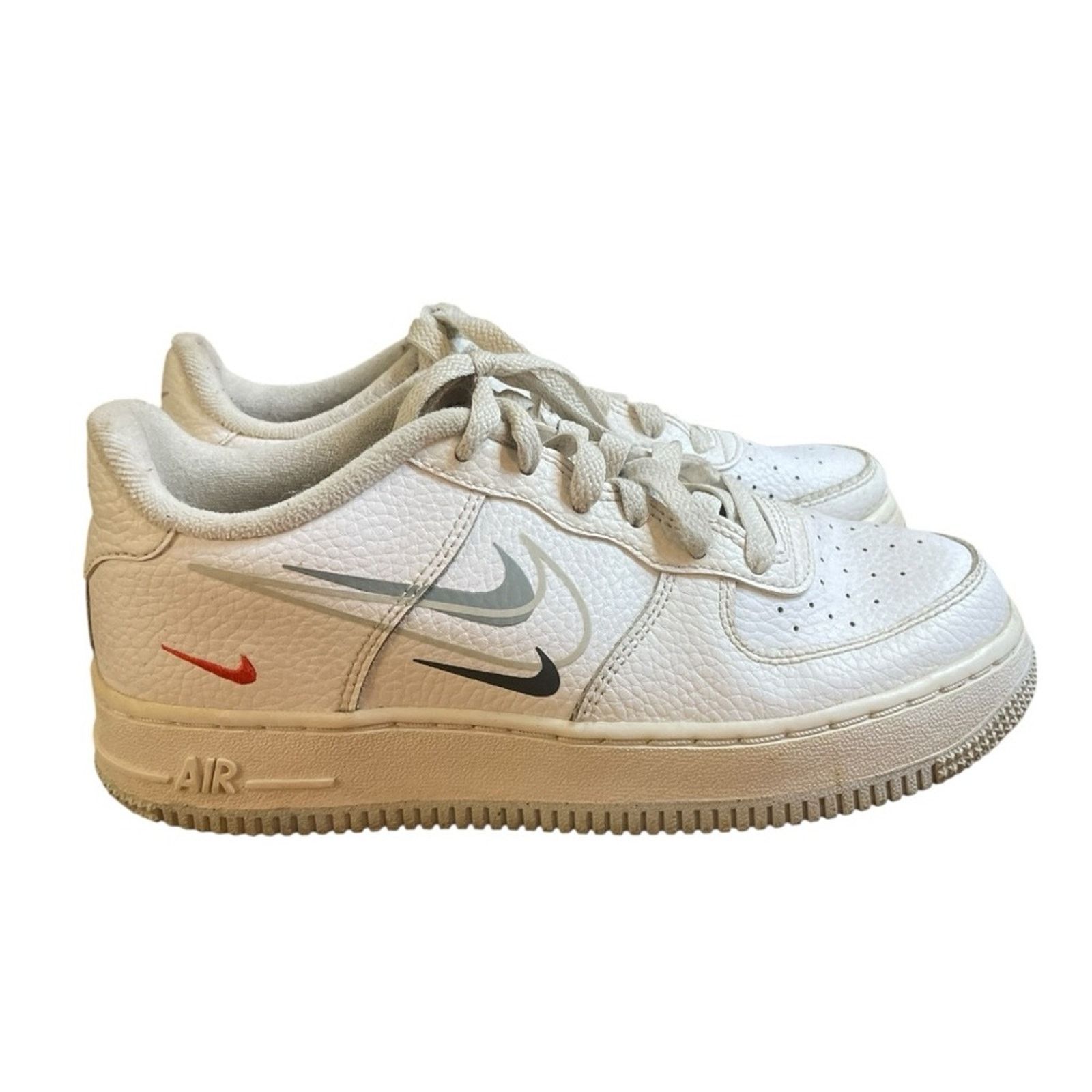 Nike Nike Air Force 1 GS 'White Multi-Swoosh' Size 4Y/5.5W Size US 5.5 / IT 35.5 - 1 Thumbnail