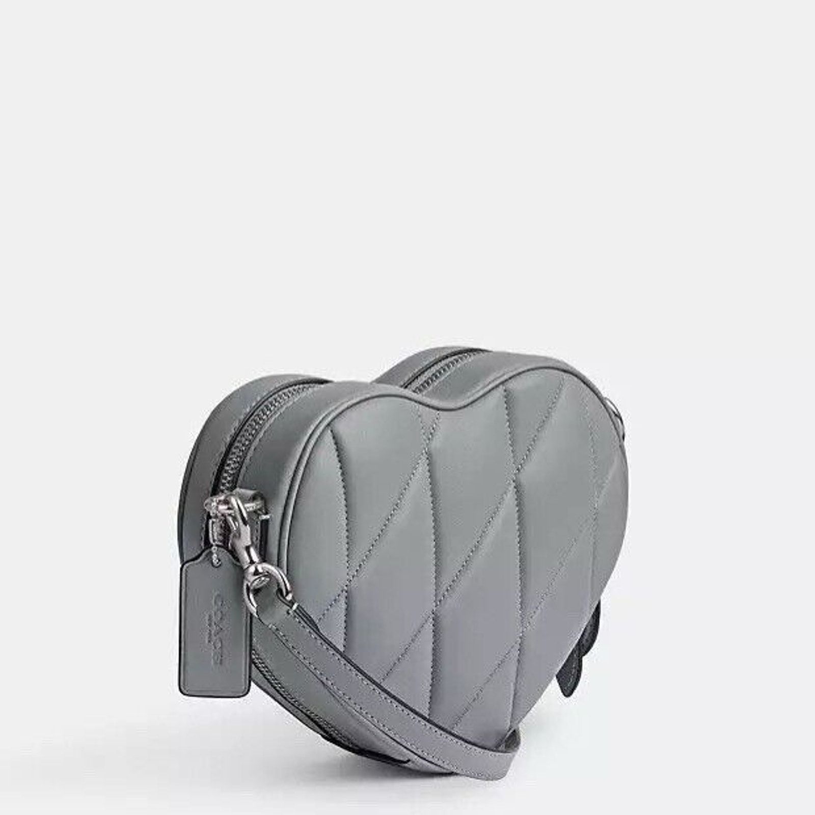 Coach Coach Heart Crossbody Bag Quilting Leather CE725 Grey Blue Size ONE SIZE - 7 Thumbnail