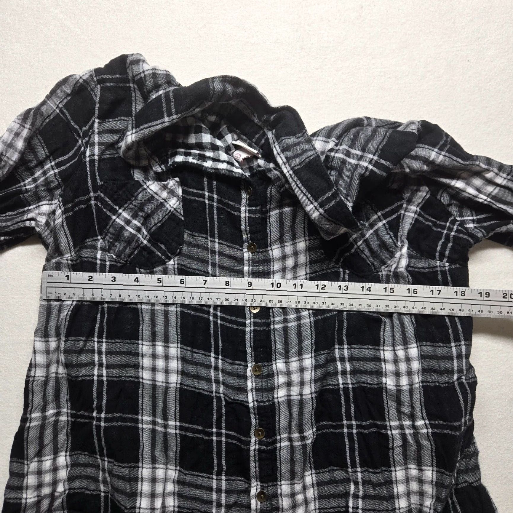 Merona Merona Black White Checkered Button Up Extra Long Adult Women's Size 2XL XXL Shirt Size XXL / US 16-18 / IT 52-54 - 5 Thumbnail