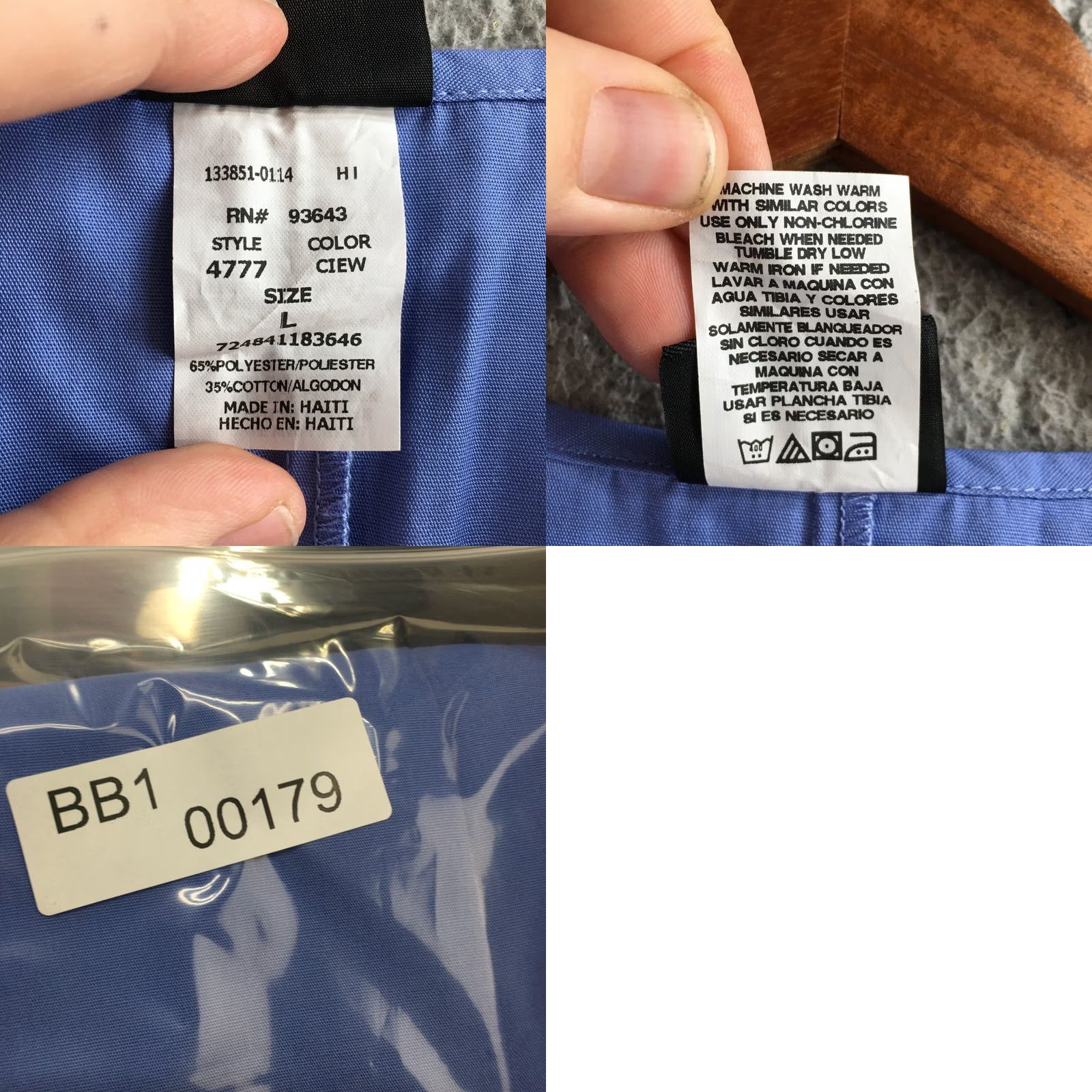 Cherokee Cherokee Workwear Scrub Tops Mens Large Blue V-Neck Short Dolman Sleeve Pocket Size US 33 - 9 Thumbnail